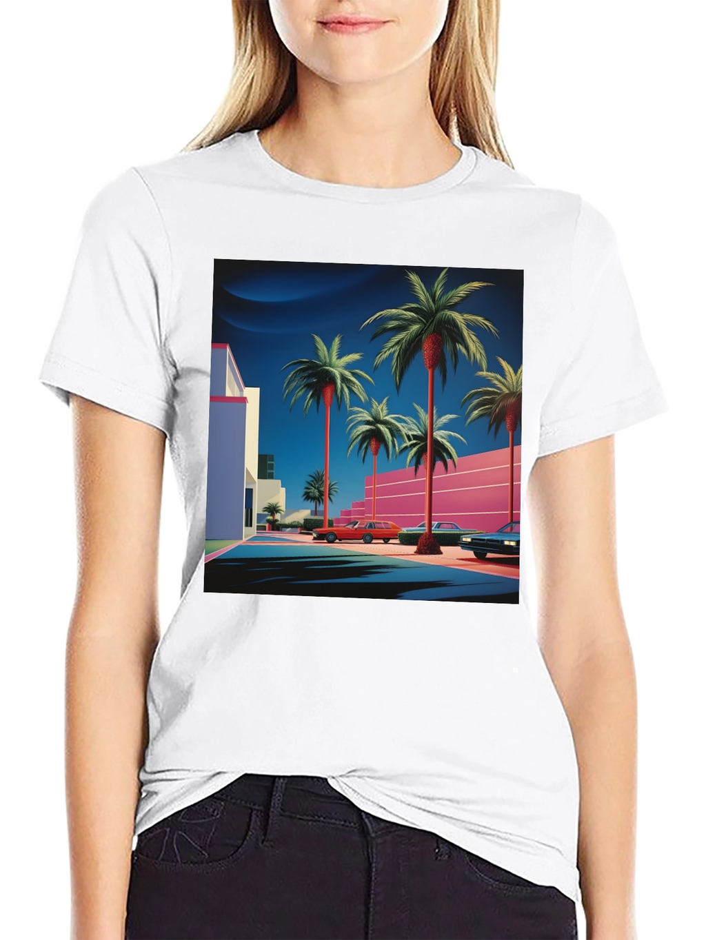 Retro Palm Tee - 80s Style