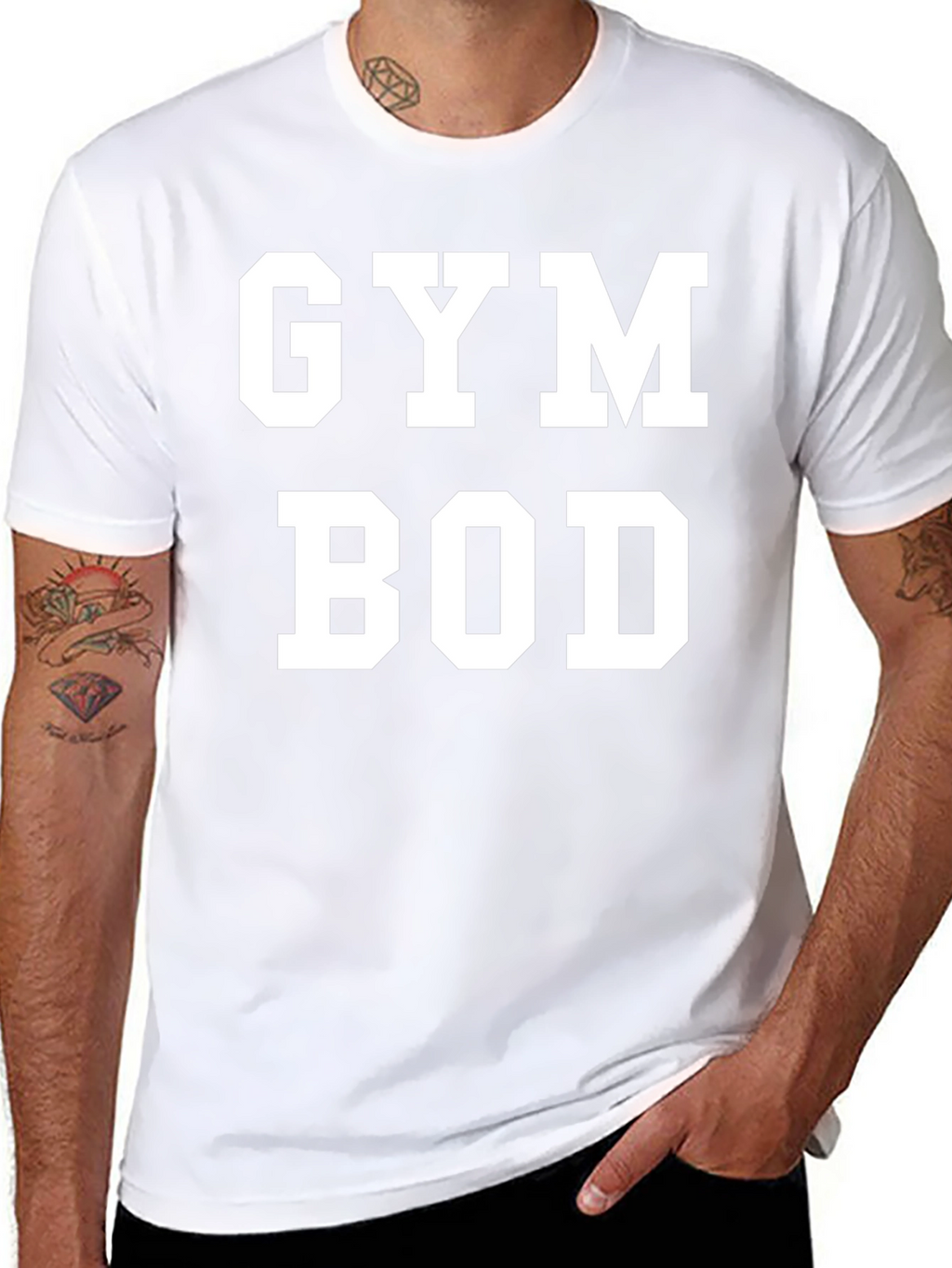 Gym Bod Graphic T-Shirt - Black Cotton