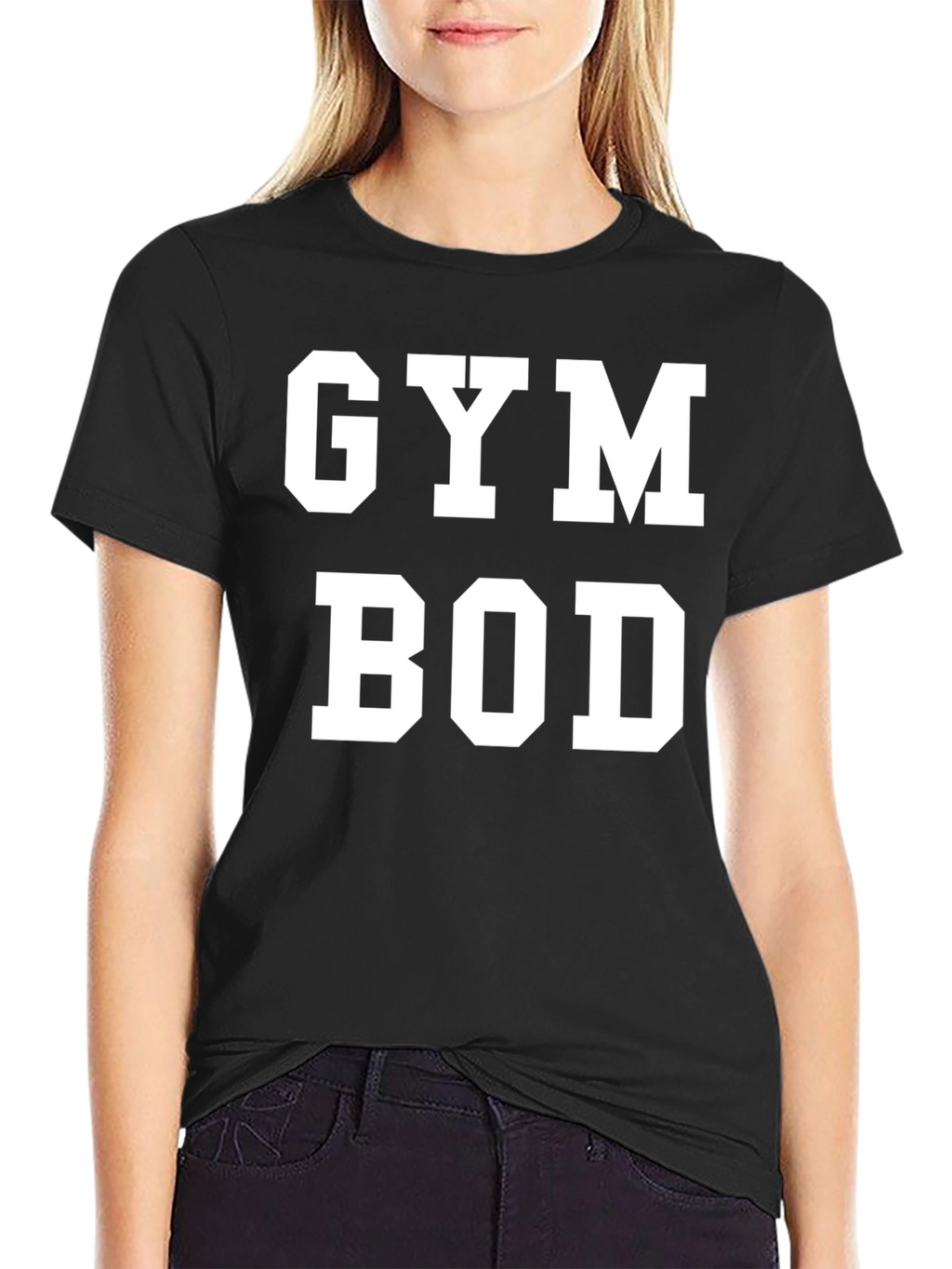 Gym Bod Graphic T-Shirt - Black Cotton