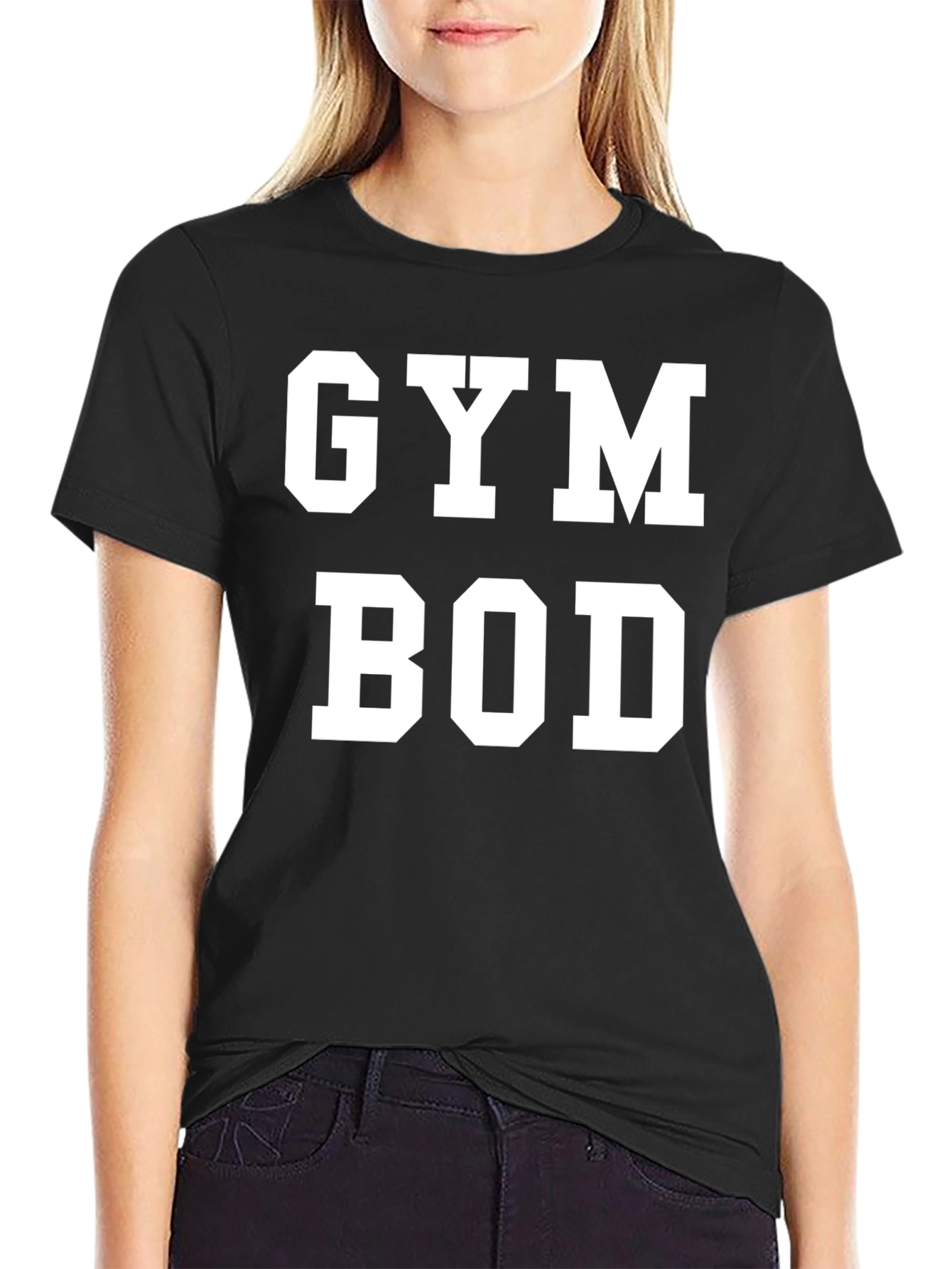 Gym Bod Graphic T-Shirt - Black Cotton