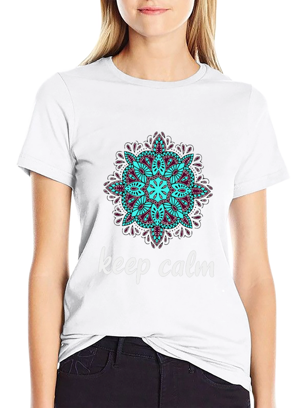 Keep Calm Mandala T-Shirt - Relaxed Fit Stylish Design