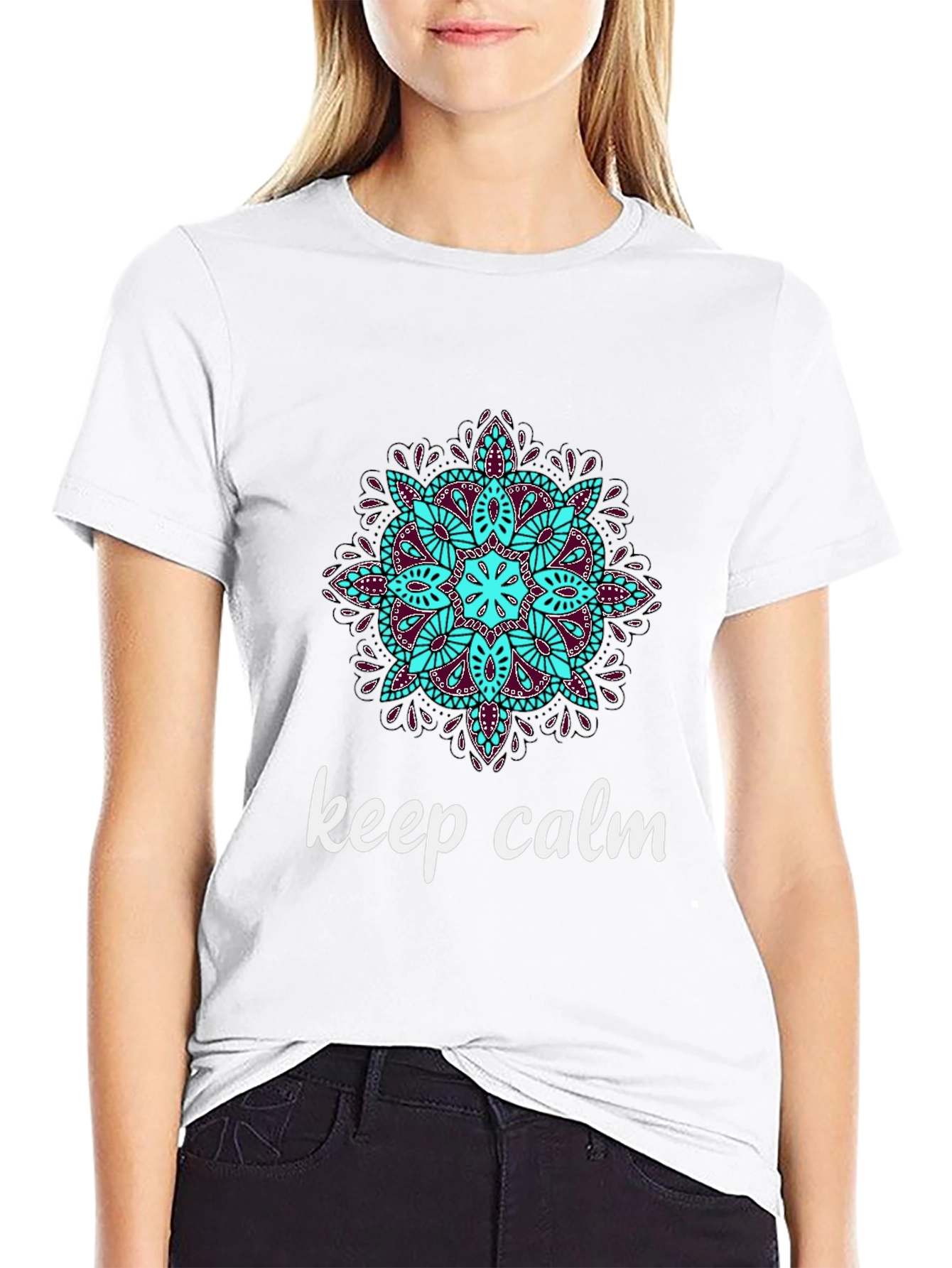Keep Calm Mandala T-Shirt - Relaxed Fit Stylish Design