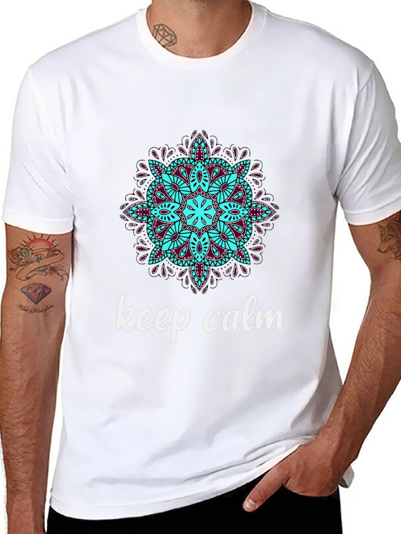Keep Calm Mandala T-Shirt - Relaxed Fit Stylish Design