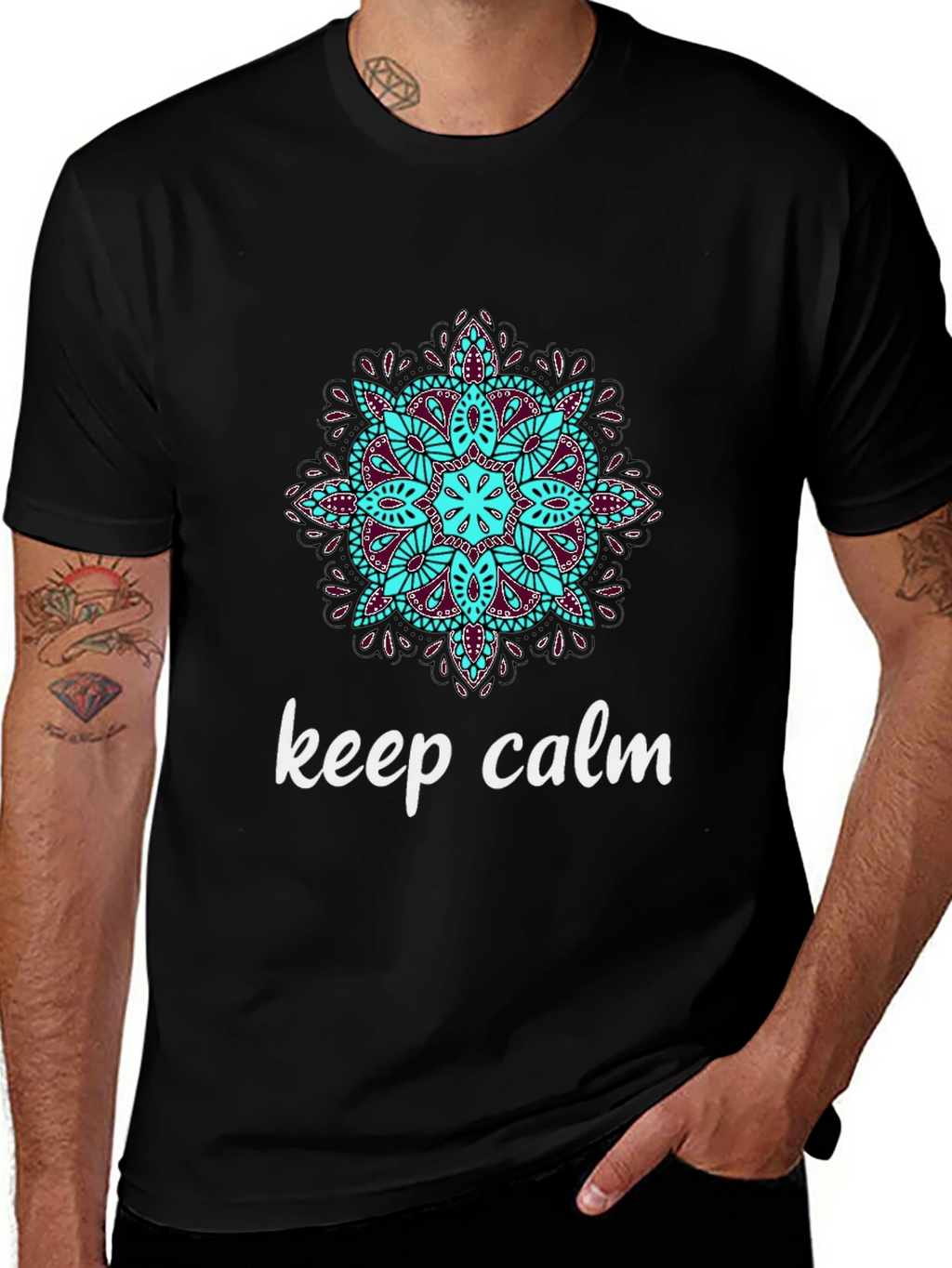 Keep Calm Mandala T-Shirt - Relaxed Fit Stylish Design