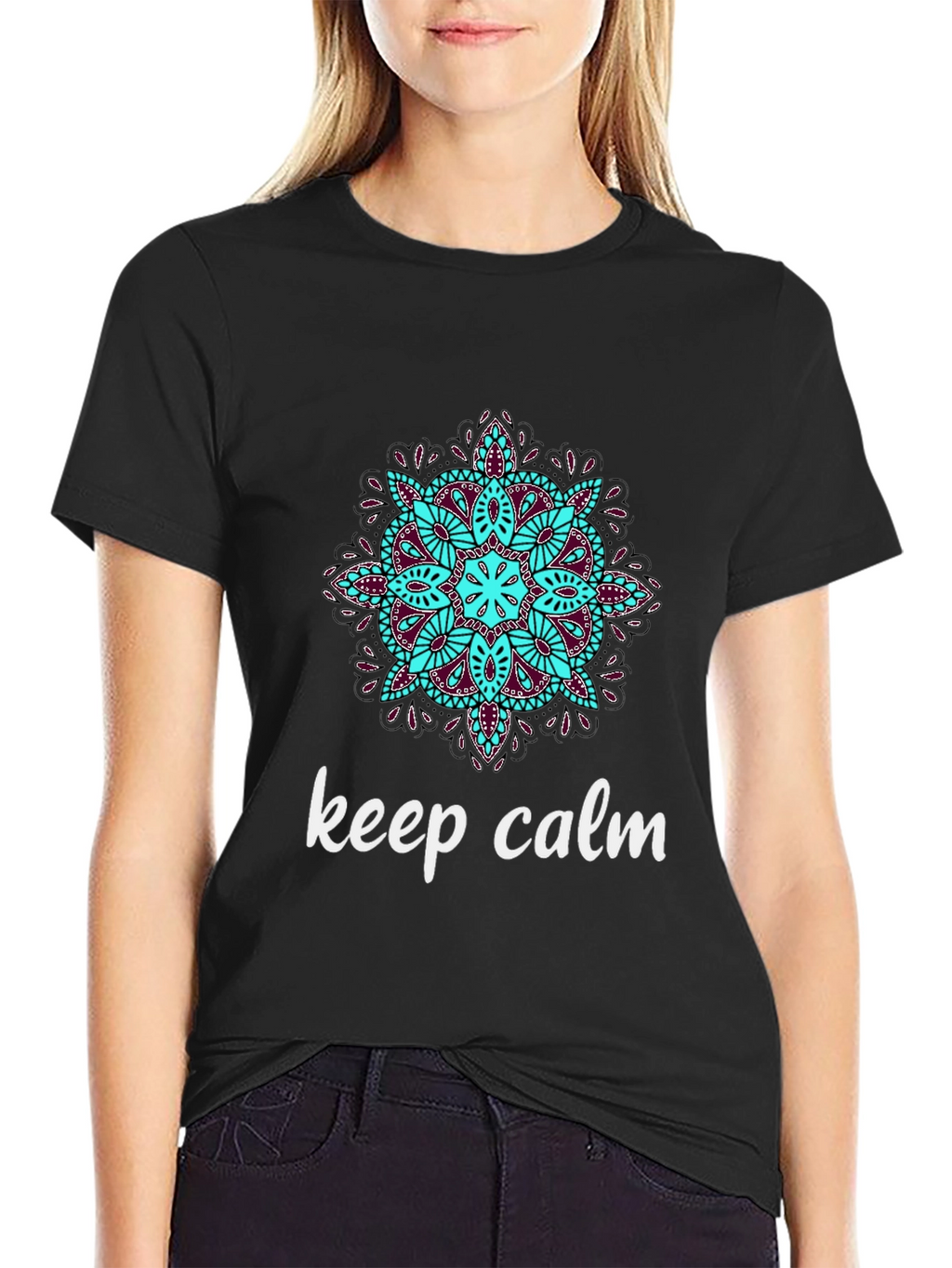 Keep Calm Mandala T-Shirt - Relaxed Fit Stylish Design