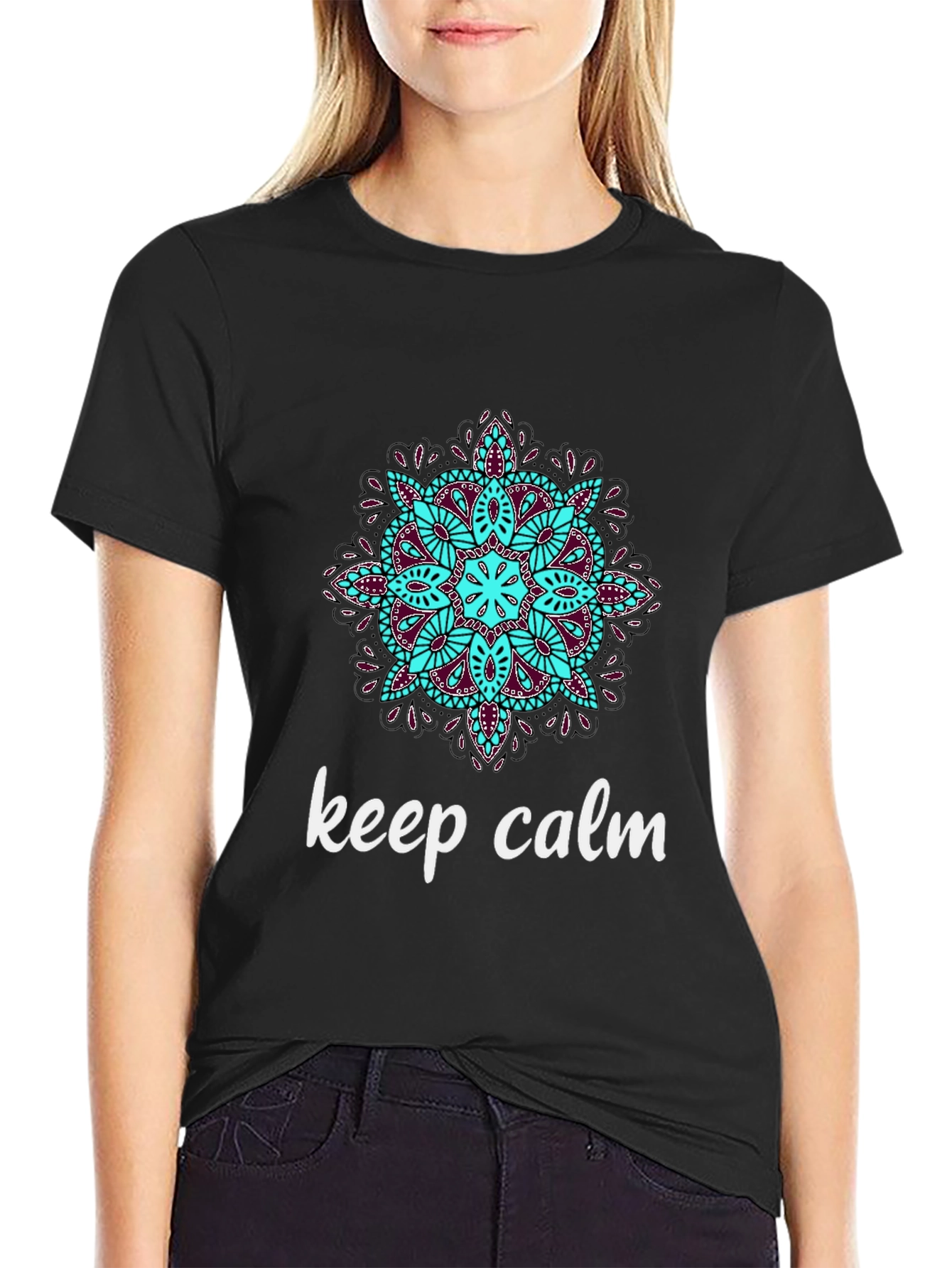 Keep Calm Mandala T-Shirt - Relaxed Fit Stylish Design