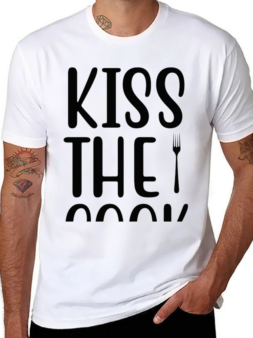 Kiss the Cook Novelty Graphic T-Shirt