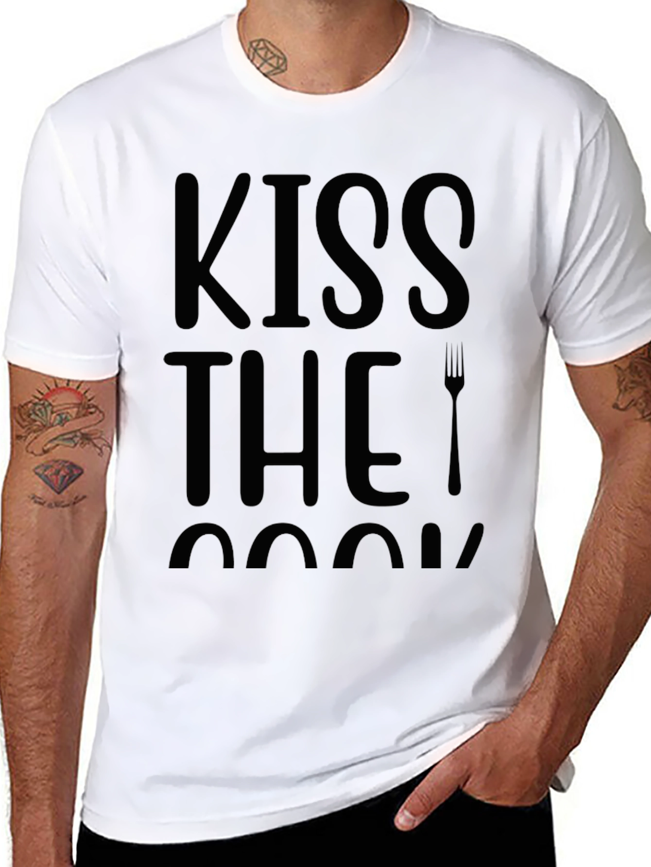 Kiss the Cook Novelty Graphic T-Shirt