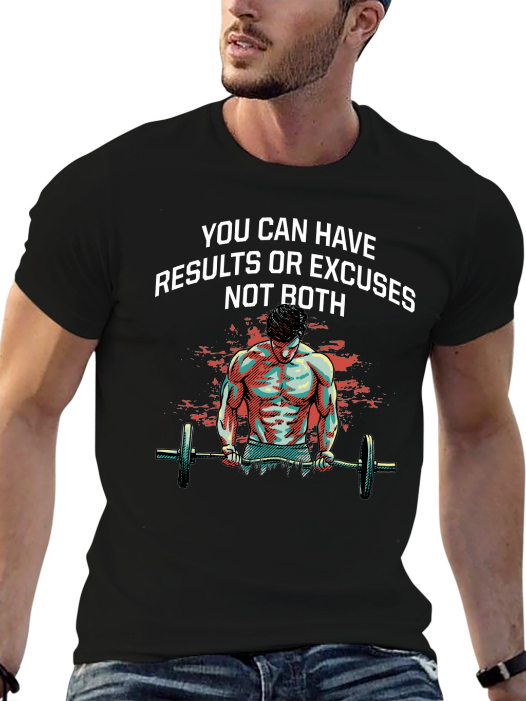 Motivational Workout T-Shirt: Results or Excuses