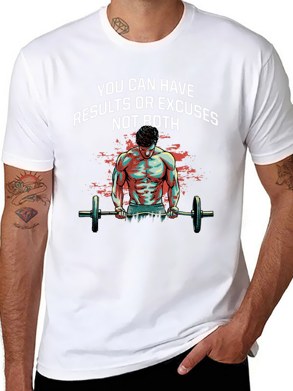 Motivational Workout T-Shirt: Results or Excuses