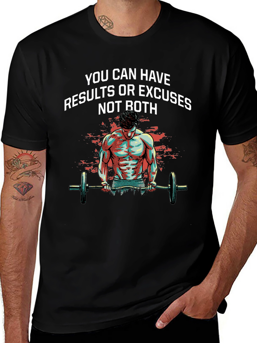 Motivational Workout T-Shirt: Results or Excuses