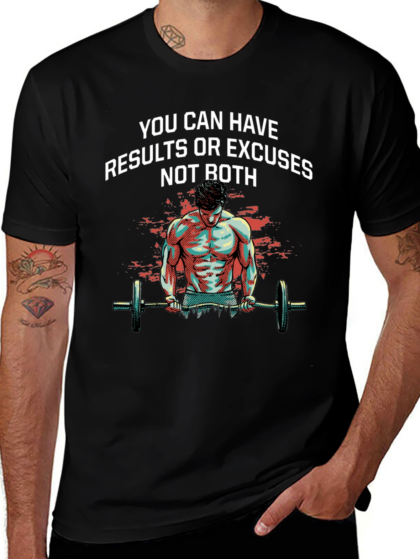 Motivational Workout T-Shirt: Results or Excuses