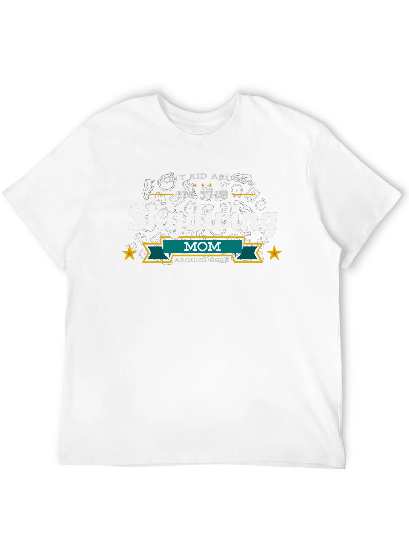 Skydiving Mom Black Graphic T-Shirt