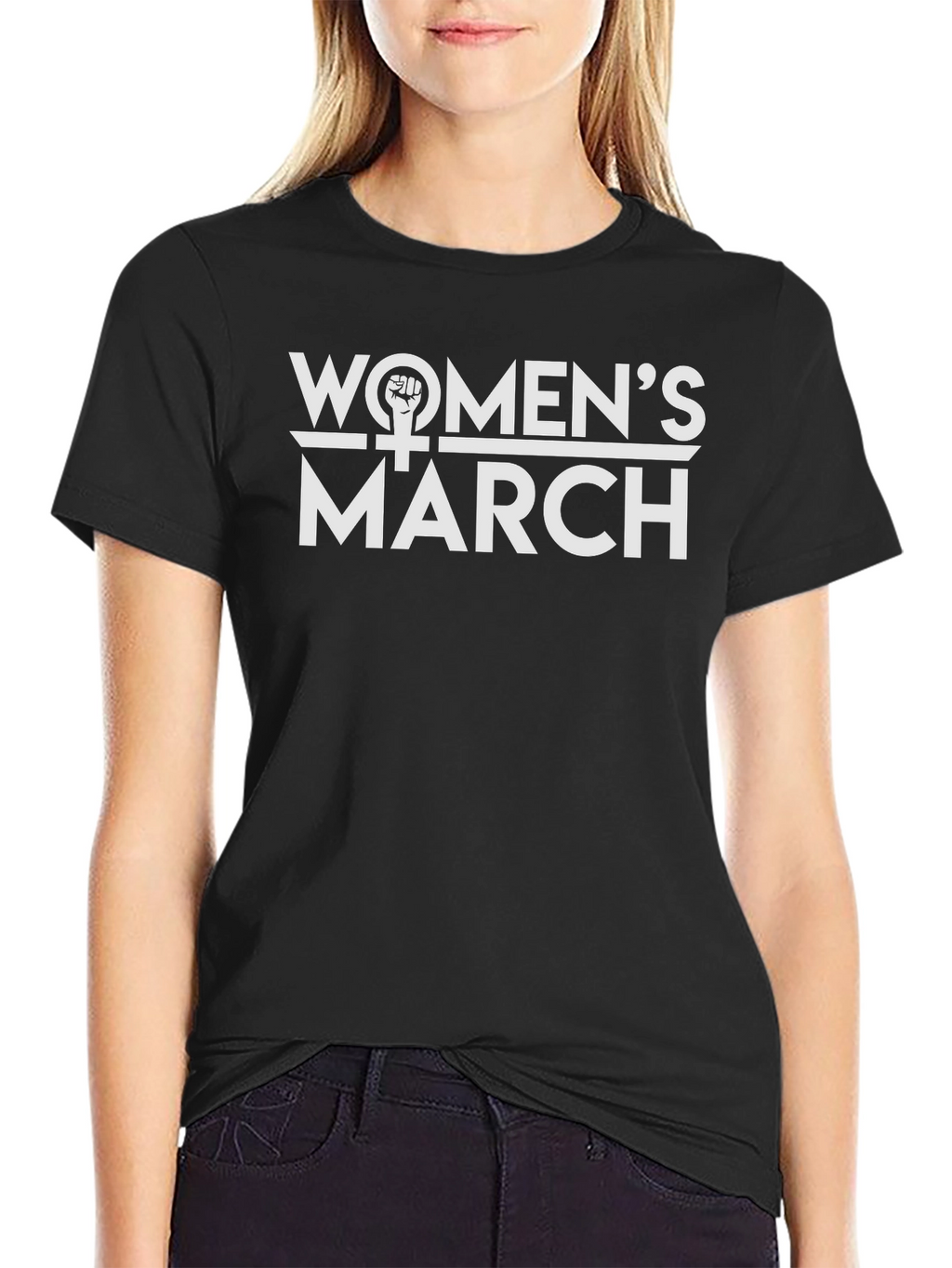 Womens March Graphic Tee - Empowering Statement Shirt
