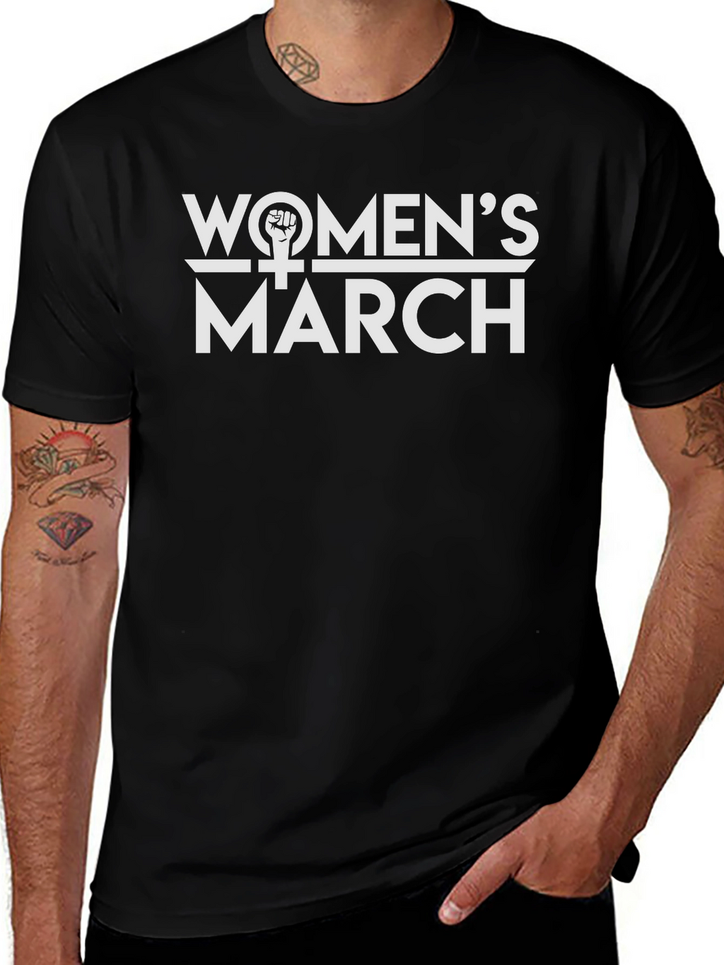 Womens March Graphic Tee - Empowering Statement Shirt
