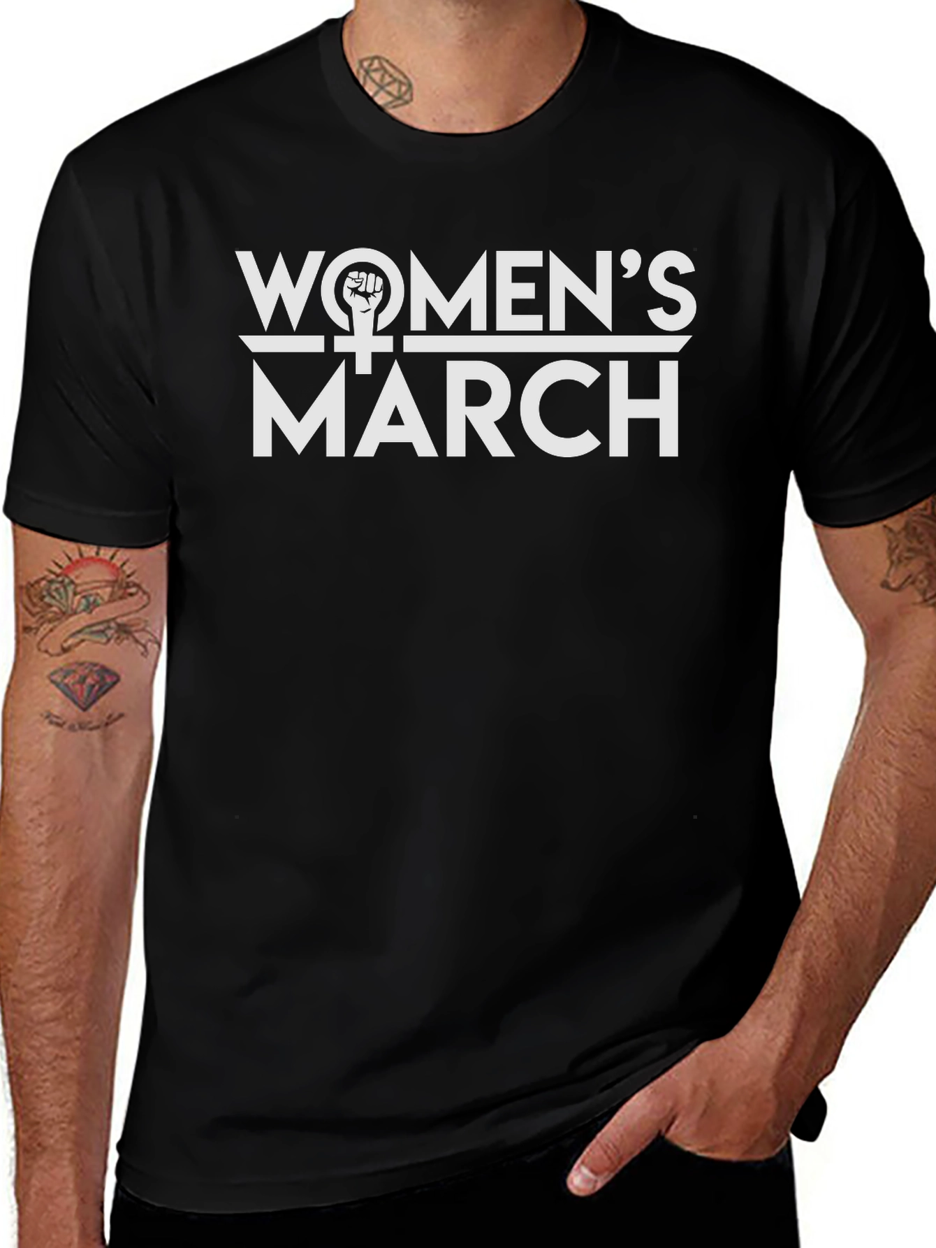 Womens March Graphic Tee - Empowering Statement Shirt