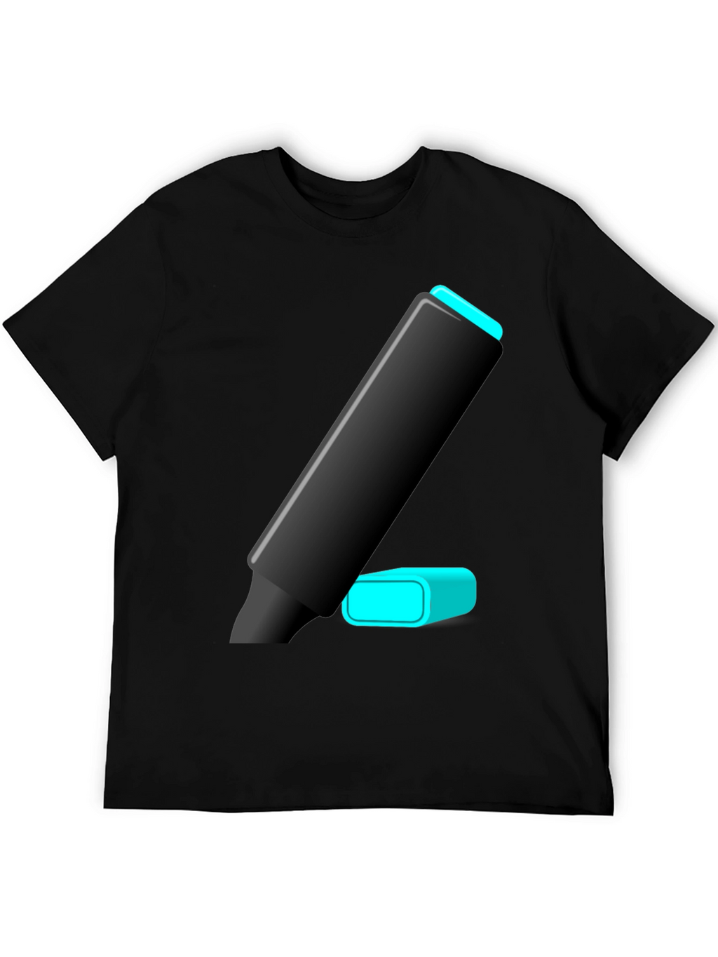 Modern Highlighter Graphic Tee - Black Cotton Blend