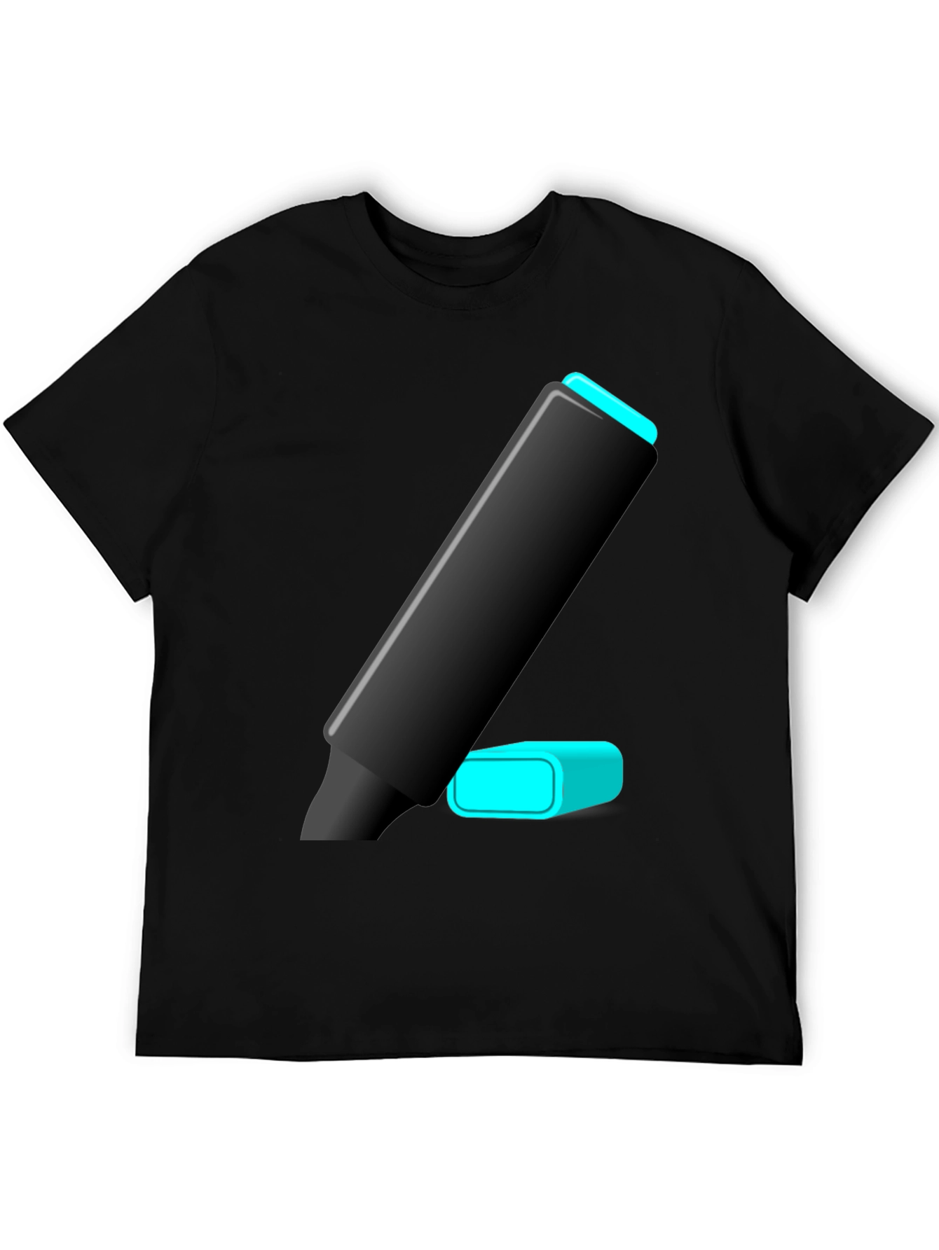 Modern Highlighter Graphic Tee - Black Cotton Blend
