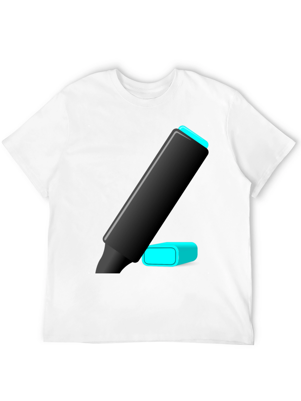 Modern Highlighter Graphic Tee - Black Cotton Blend