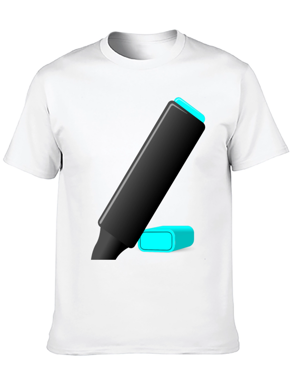 Modern Highlighter Graphic Tee - Black Cotton Blend