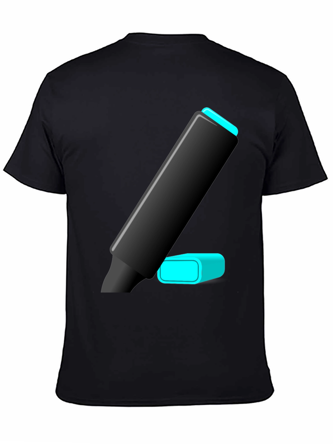 Modern Highlighter Graphic Tee - Black Cotton Blend