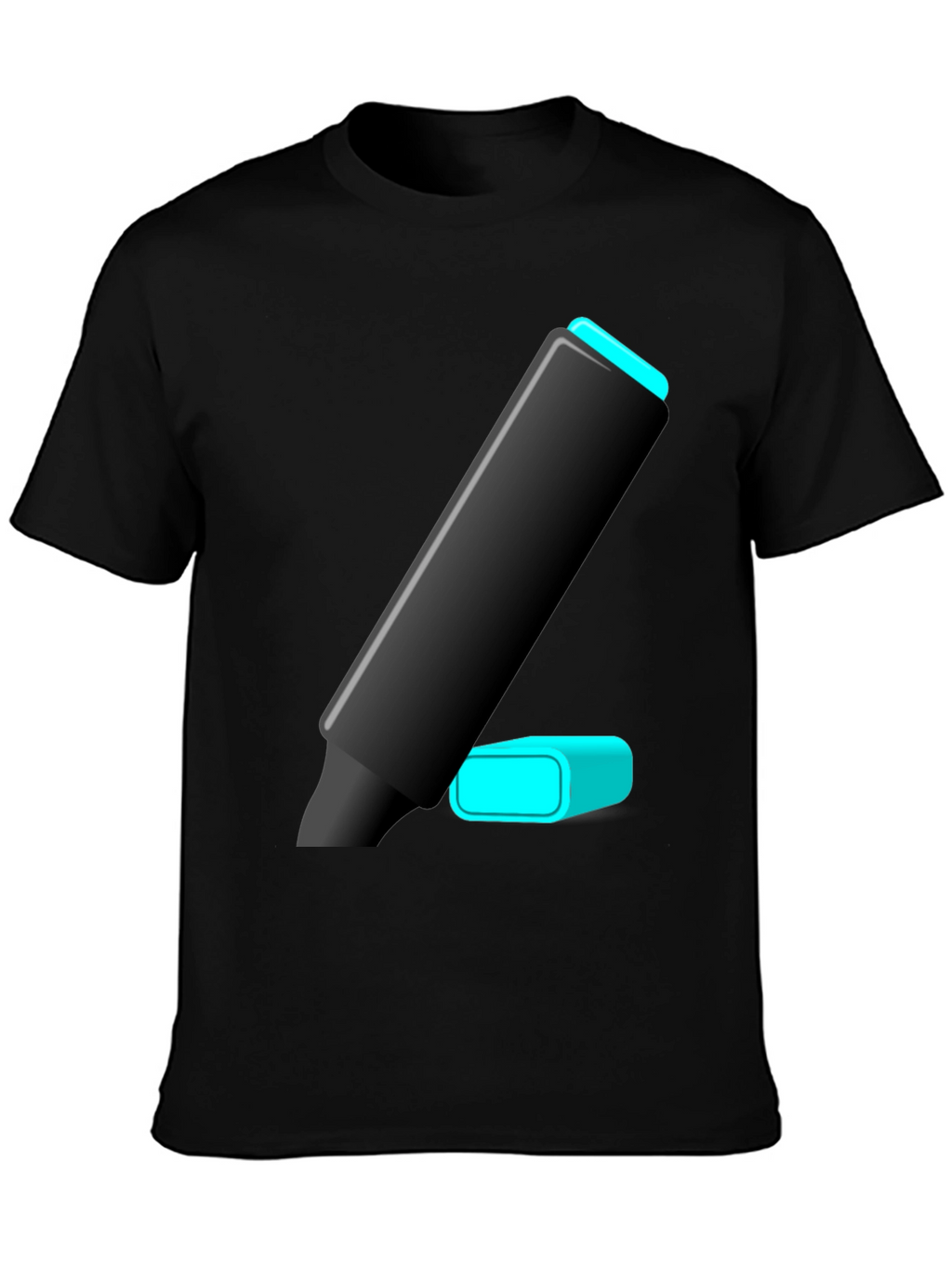 Modern Highlighter Graphic Tee - Black Cotton Blend