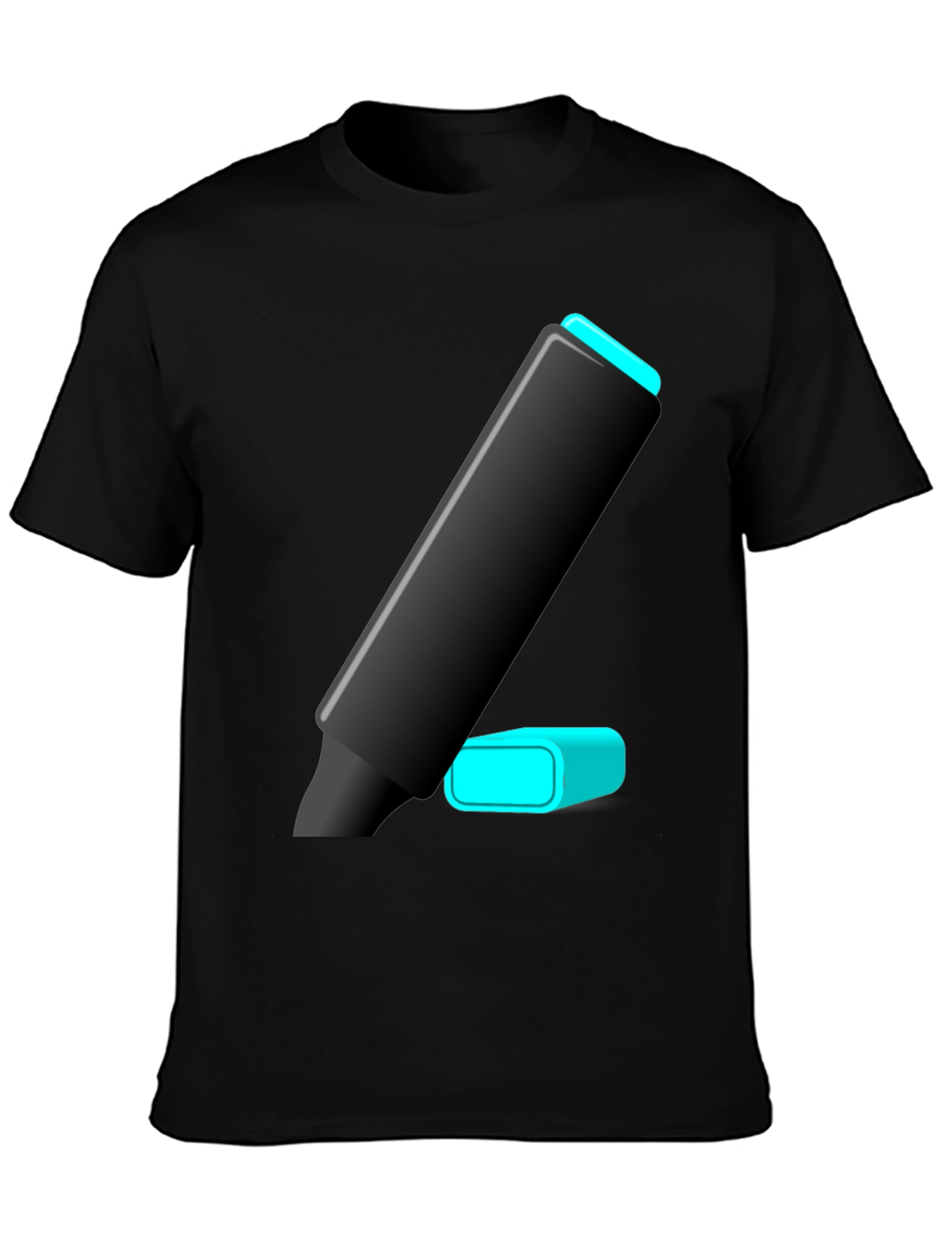 Modern Highlighter Graphic Tee - Black Cotton Blend