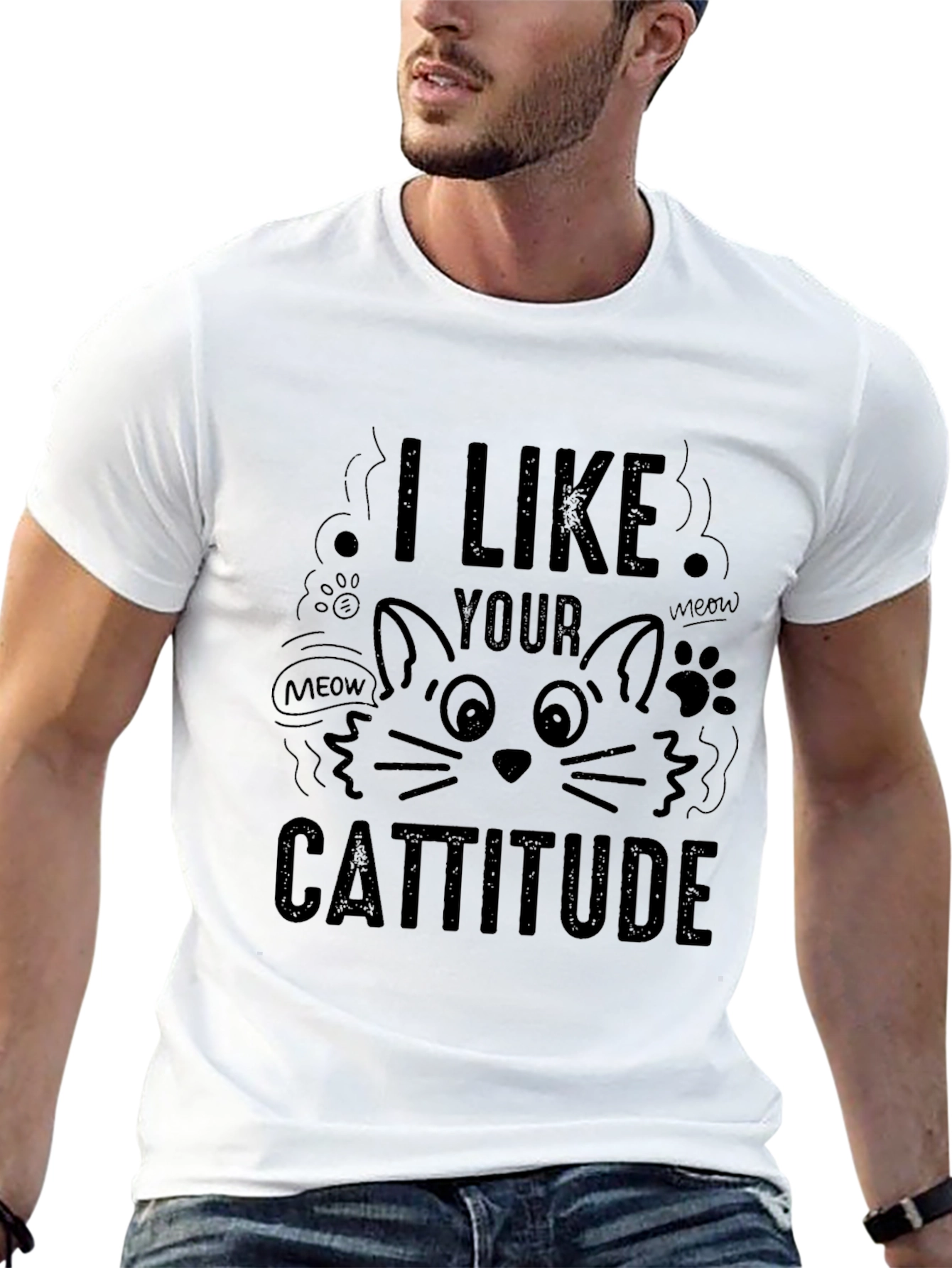 Cattitude Cat Lover Black T-Shirt