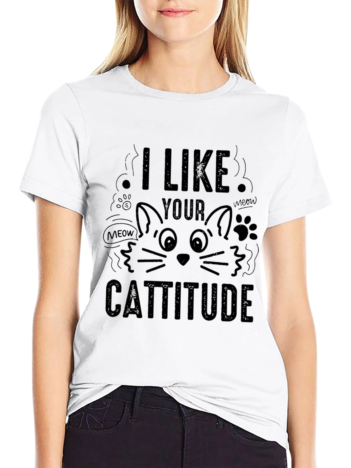 Cattitude Cat Lover Black T-Shirt