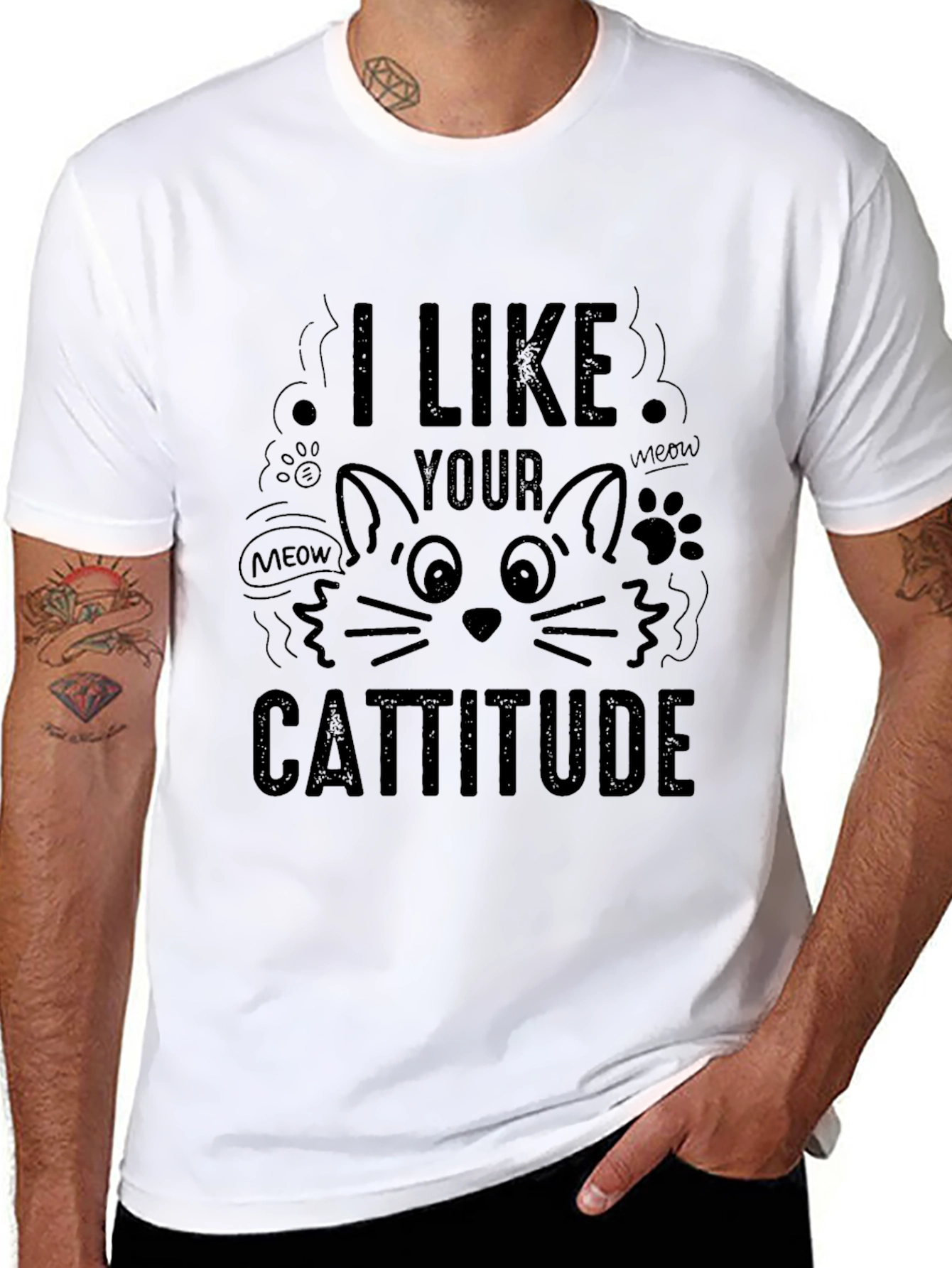 Cattitude Cat Lover Black T-Shirt