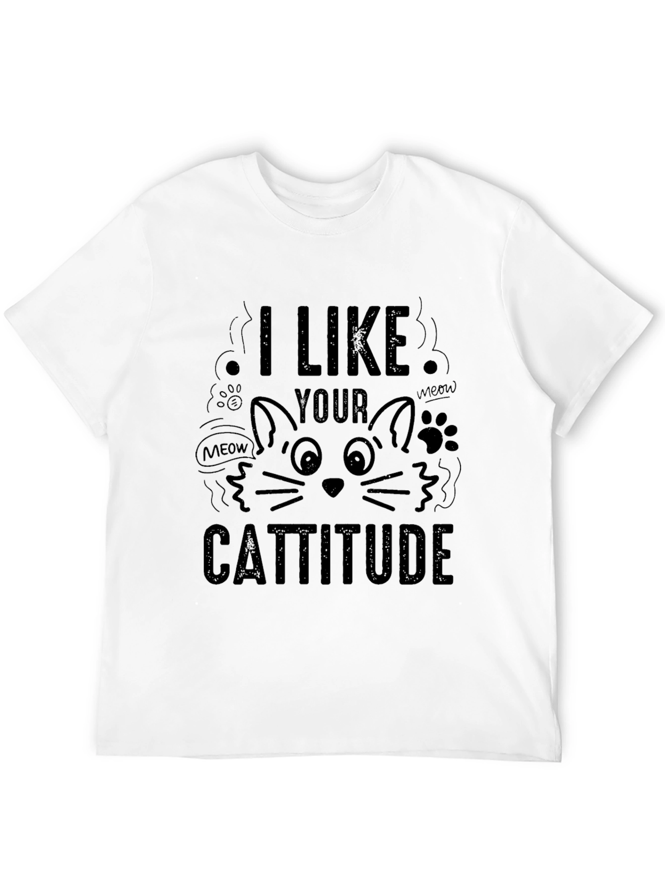 Cattitude Cat Lover Black T-Shirt