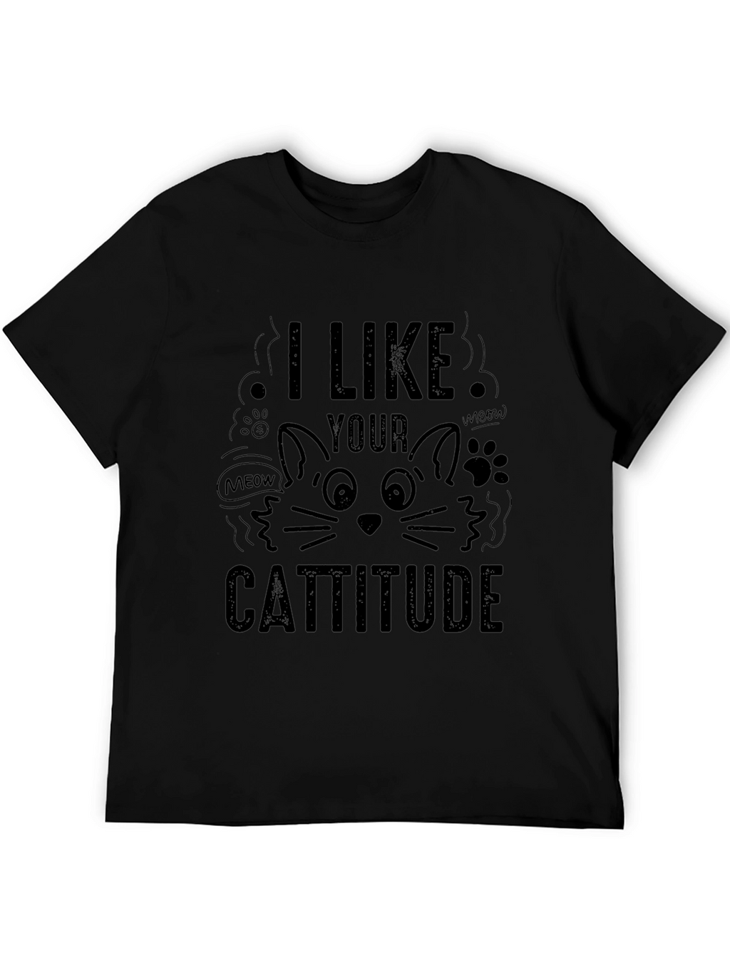 Cattitude Cat Lover Black T-Shirt