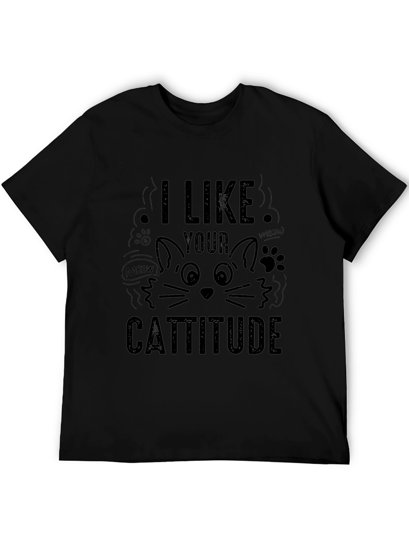 Cattitude Cat Lover Black T-Shirt