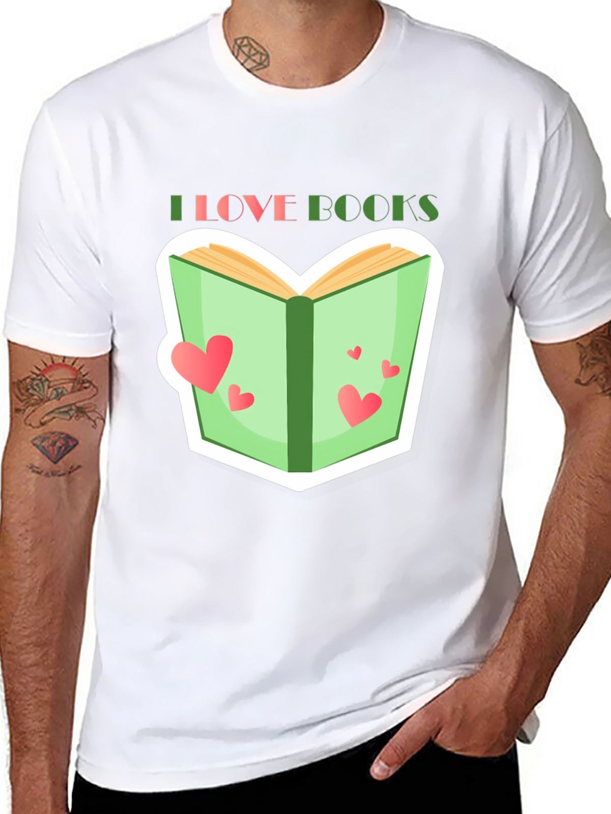 I Love Books Graphic Tee - Reading Lover T-Shirt
