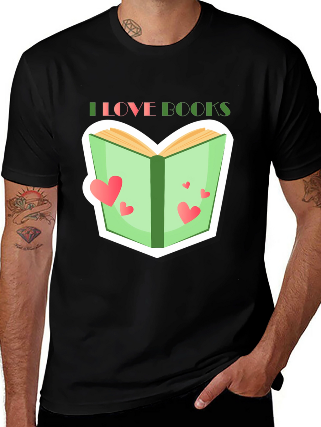I Love Books Graphic Tee - Reading Lover T-Shirt