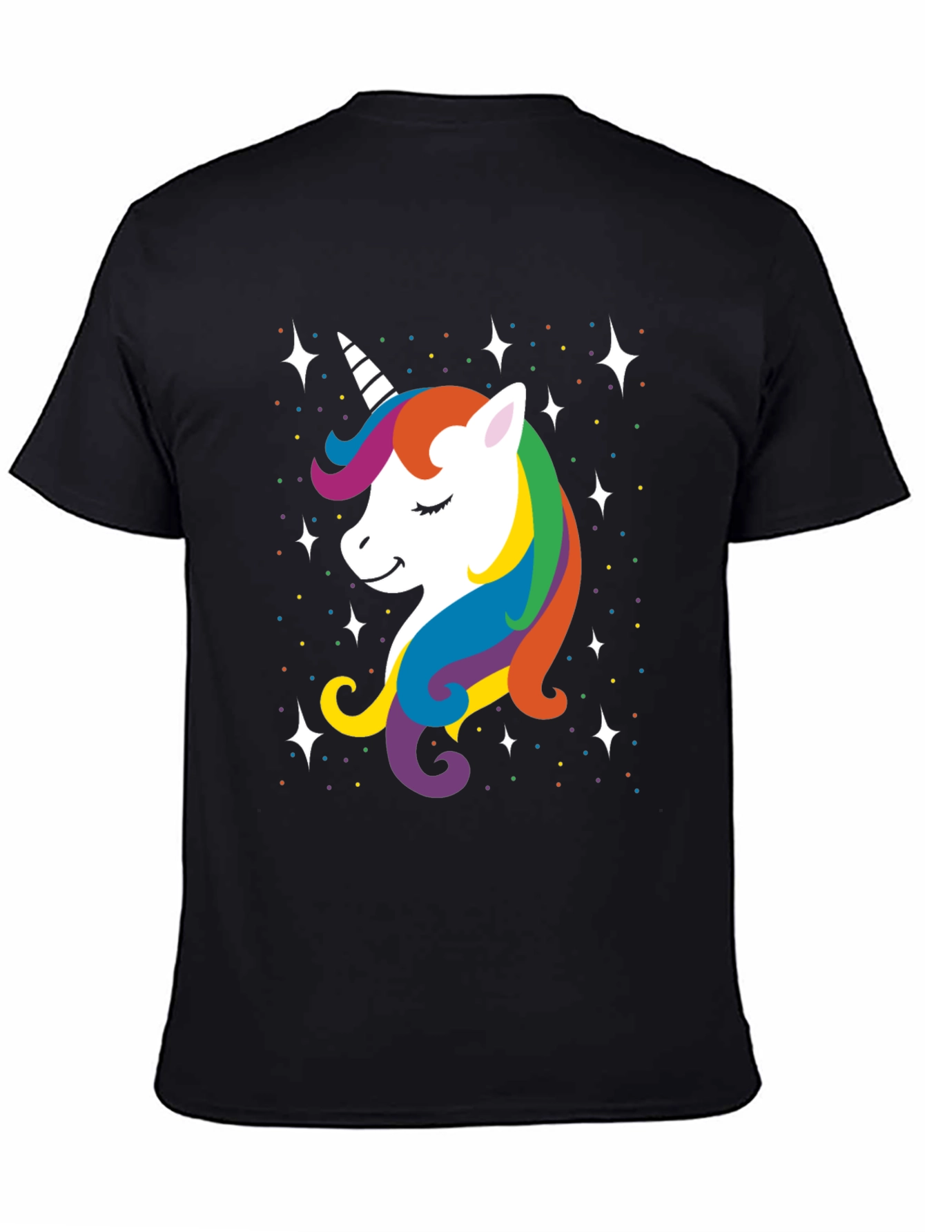 Unicorn Rainbow T-Shirt - Mens Black Graphic Tee