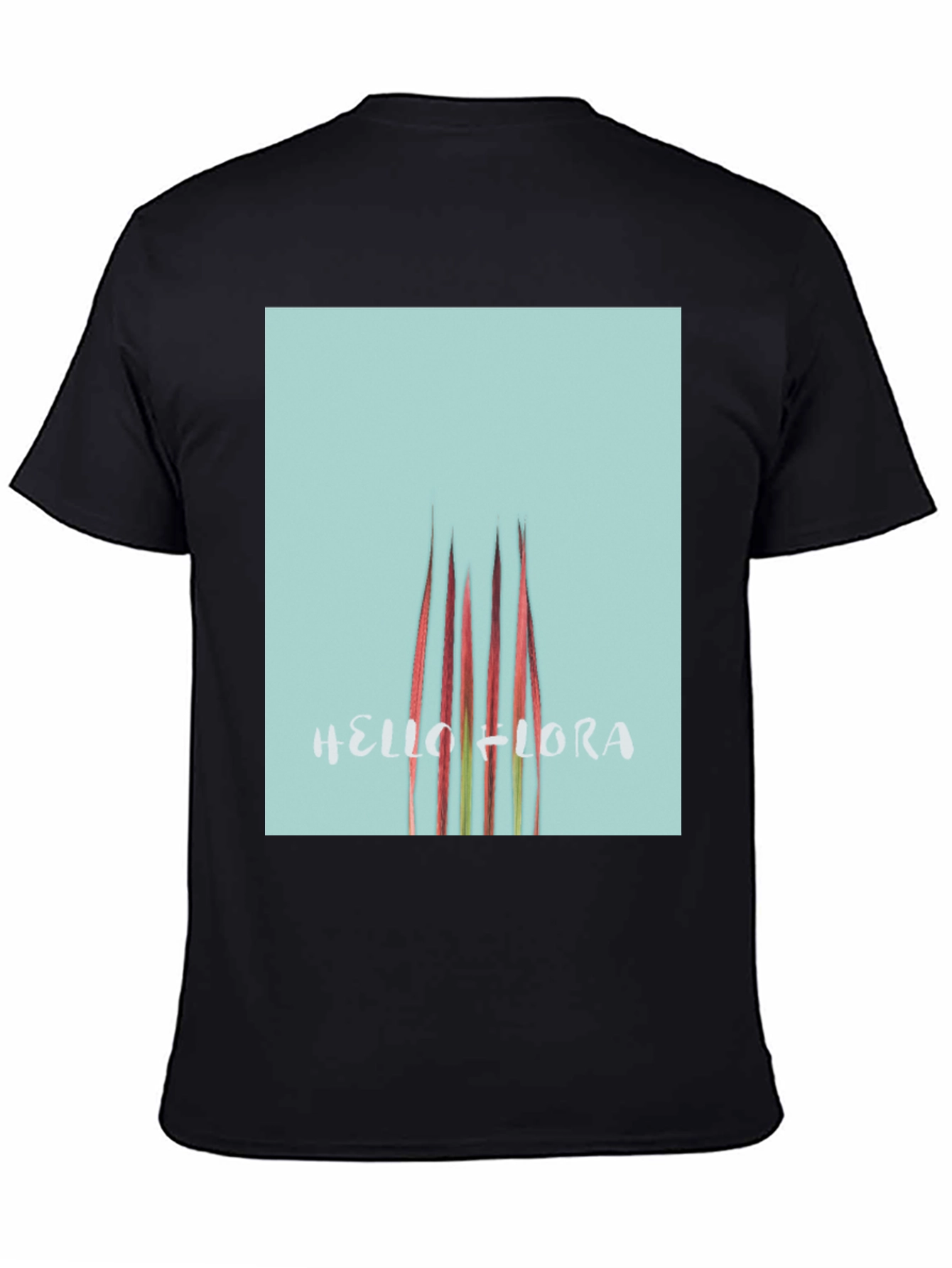 Hello Flora Graphic T-Shirt - Black Casual Tee