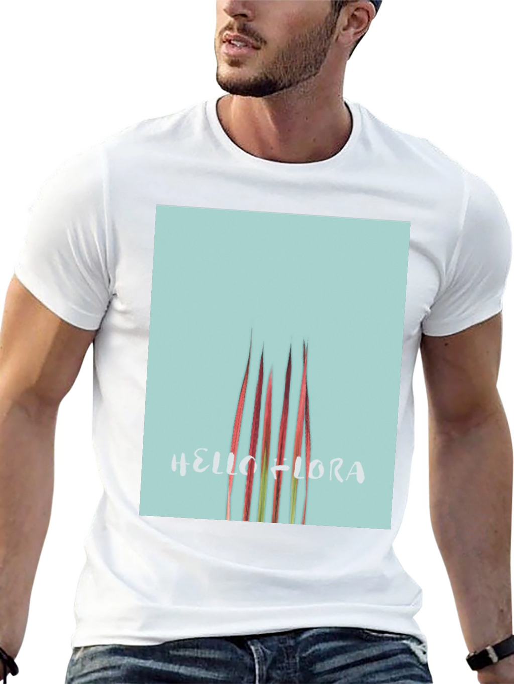 Hello Flora Graphic T-Shirt - Black Casual Tee