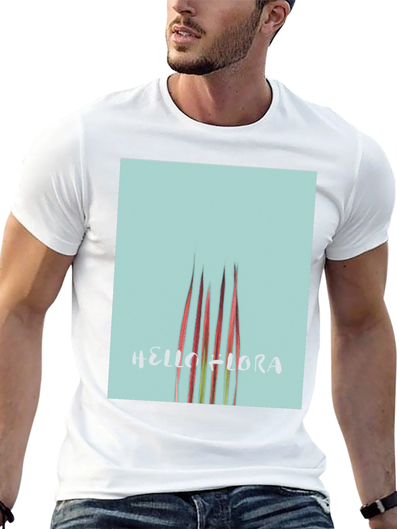 Hello Flora Graphic T-Shirt - Black Casual Tee