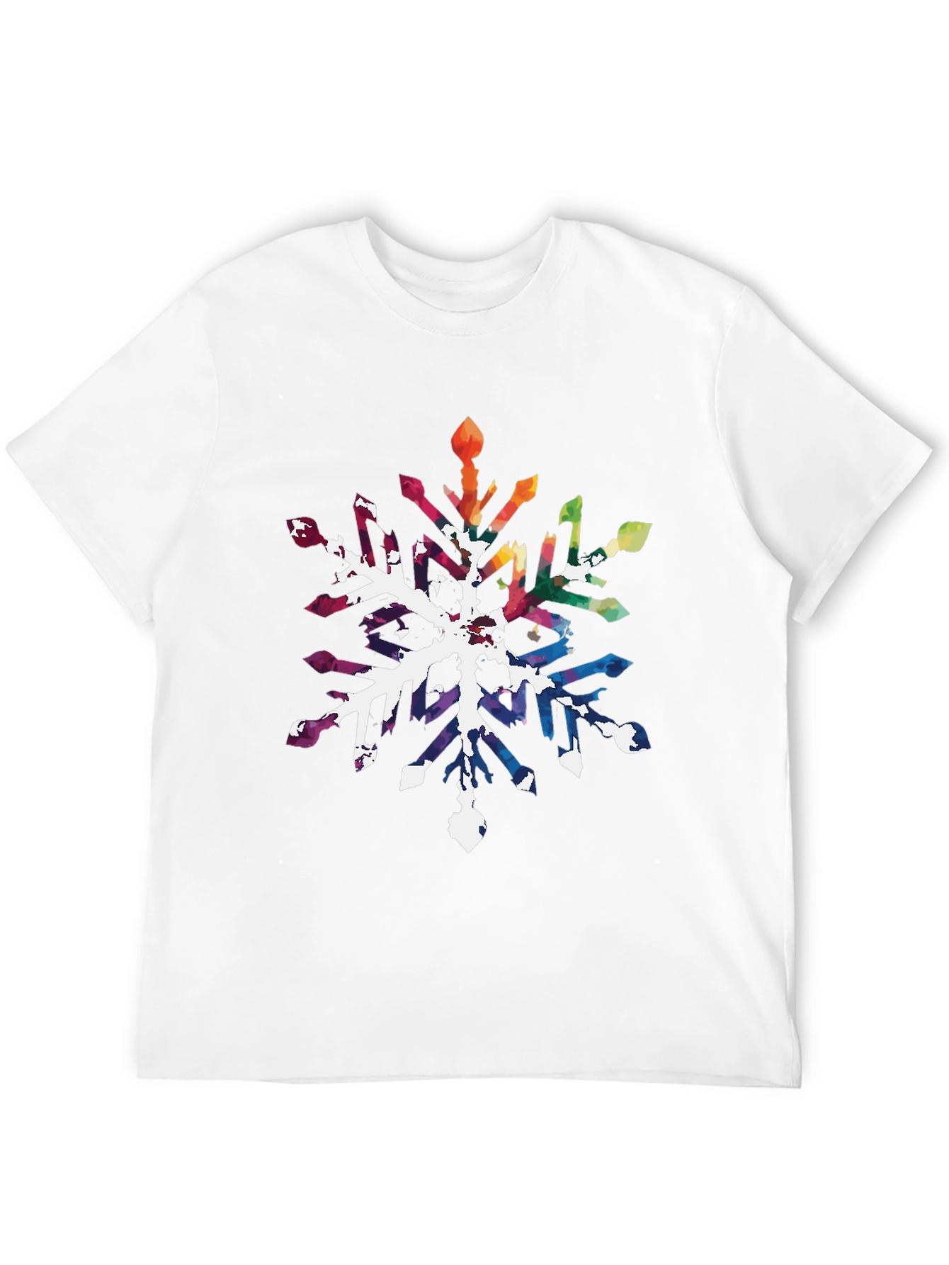 Rainbow Snowflake Graphic Tee - Stylish Unisex Shirt