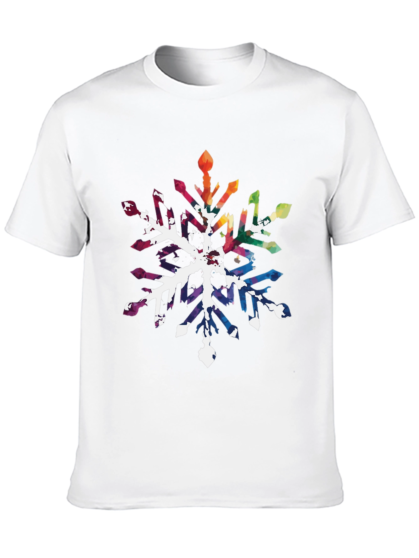 Rainbow Snowflake Graphic Tee - Stylish Unisex Shirt