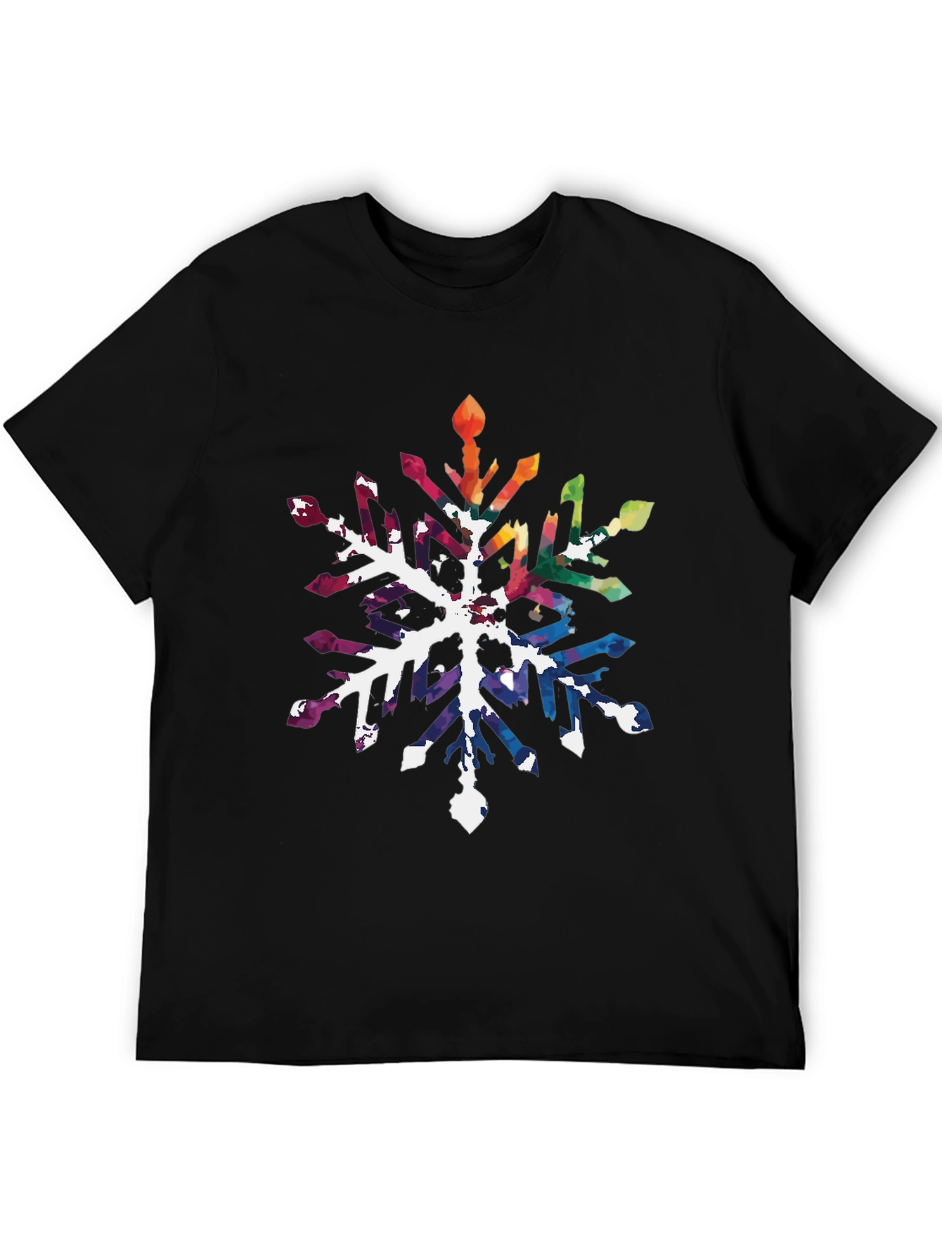 Rainbow Snowflake Graphic Tee - Stylish Unisex Shirt