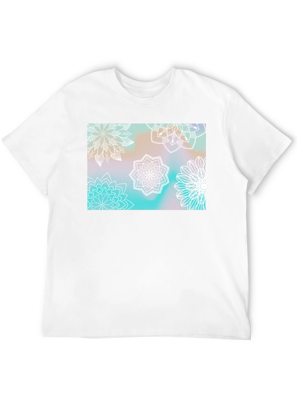 Floral Mandala Print Black T-Shirt