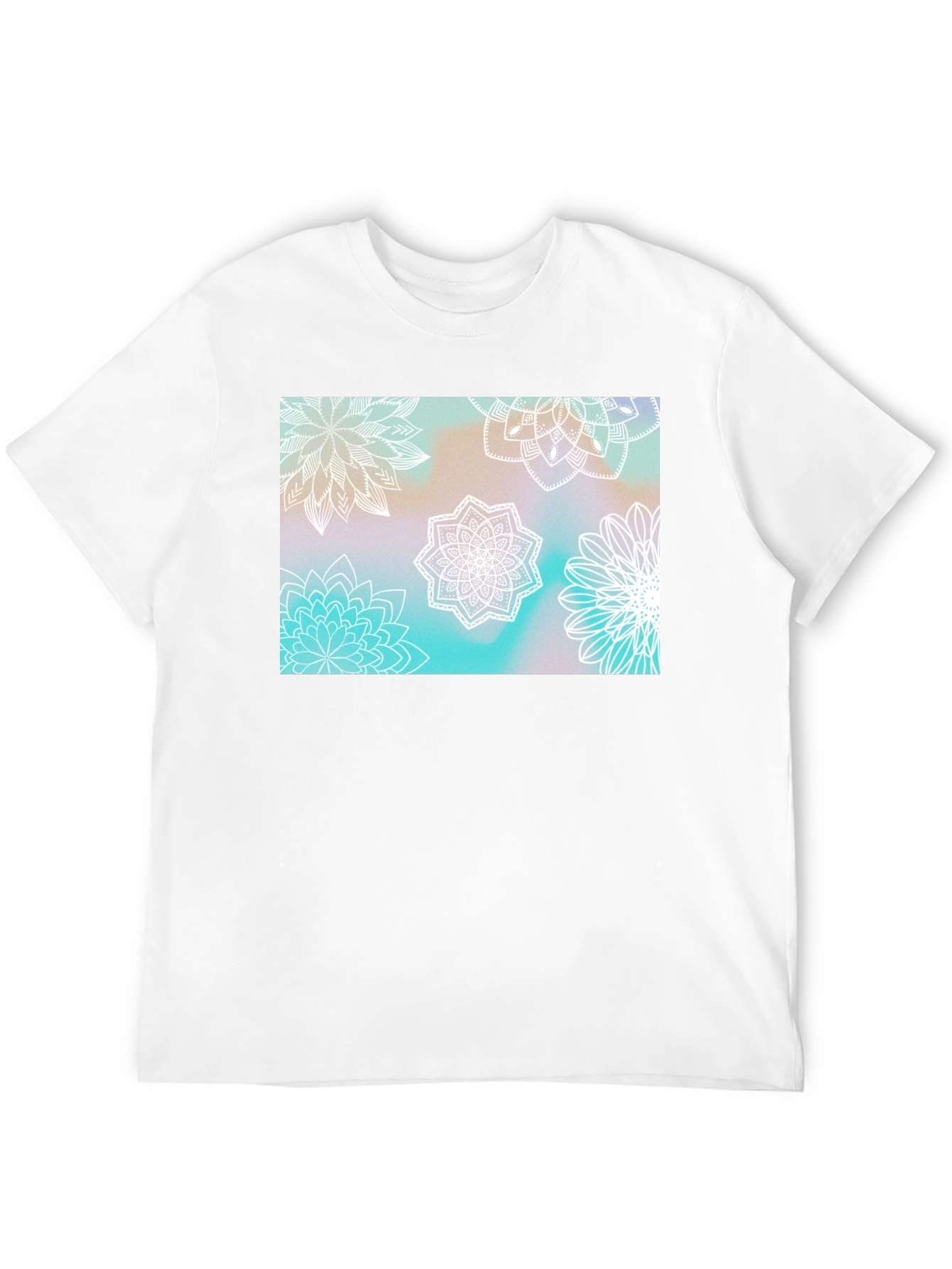 Floral Mandala Print Black T-Shirt