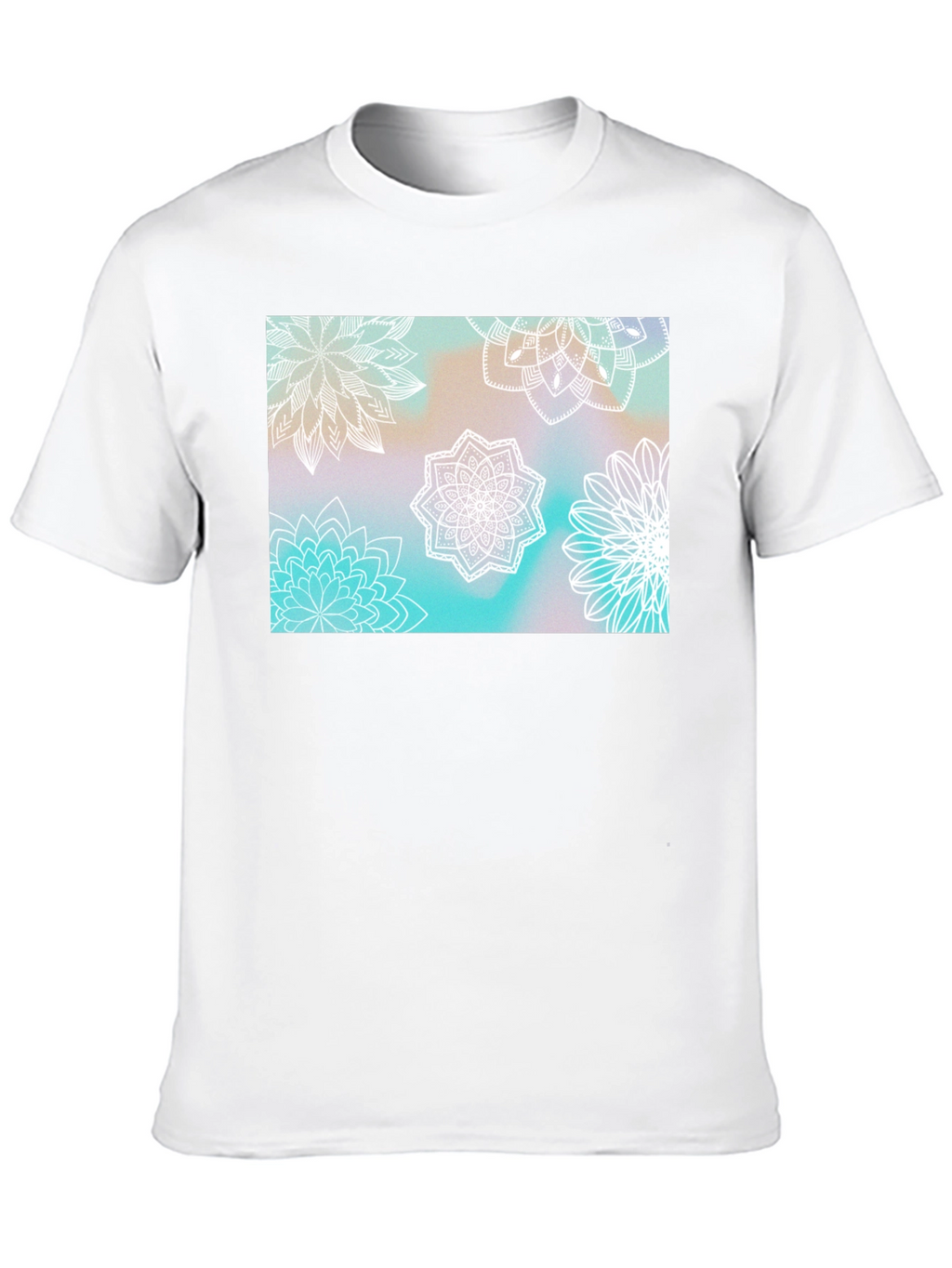 Floral Mandala Print Black T-Shirt