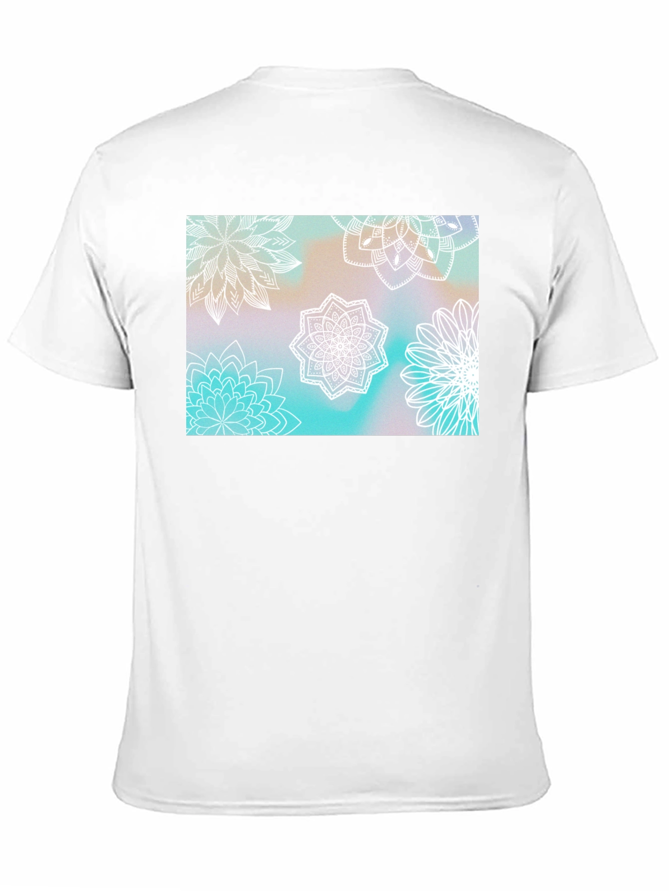 Floral Mandala Print Black T-Shirt