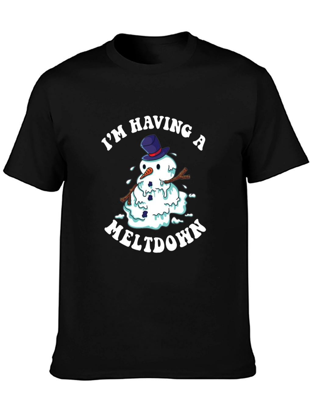 Funny Meltdown Snowman Graphic Tee