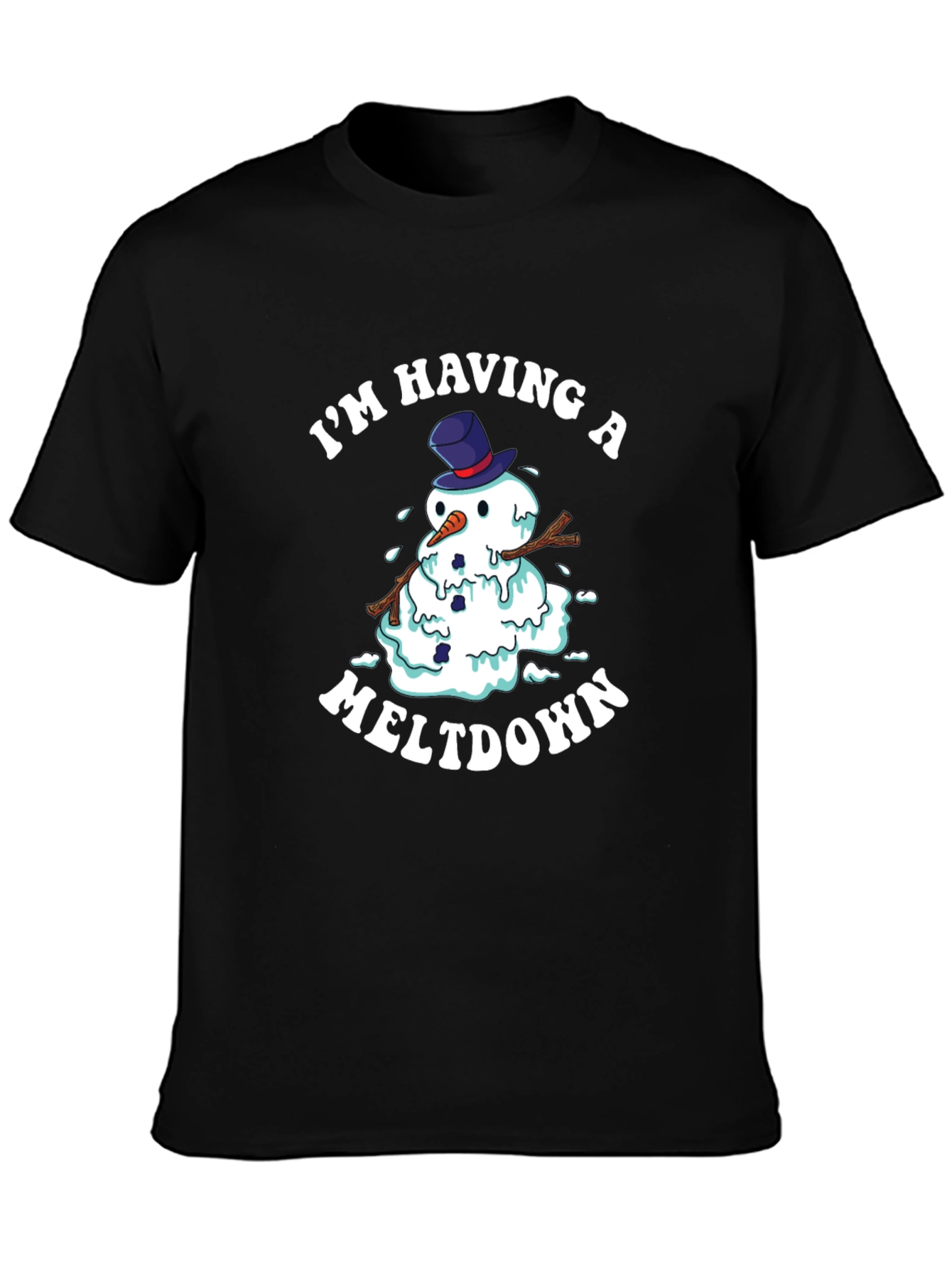 Funny Meltdown Snowman Graphic Tee