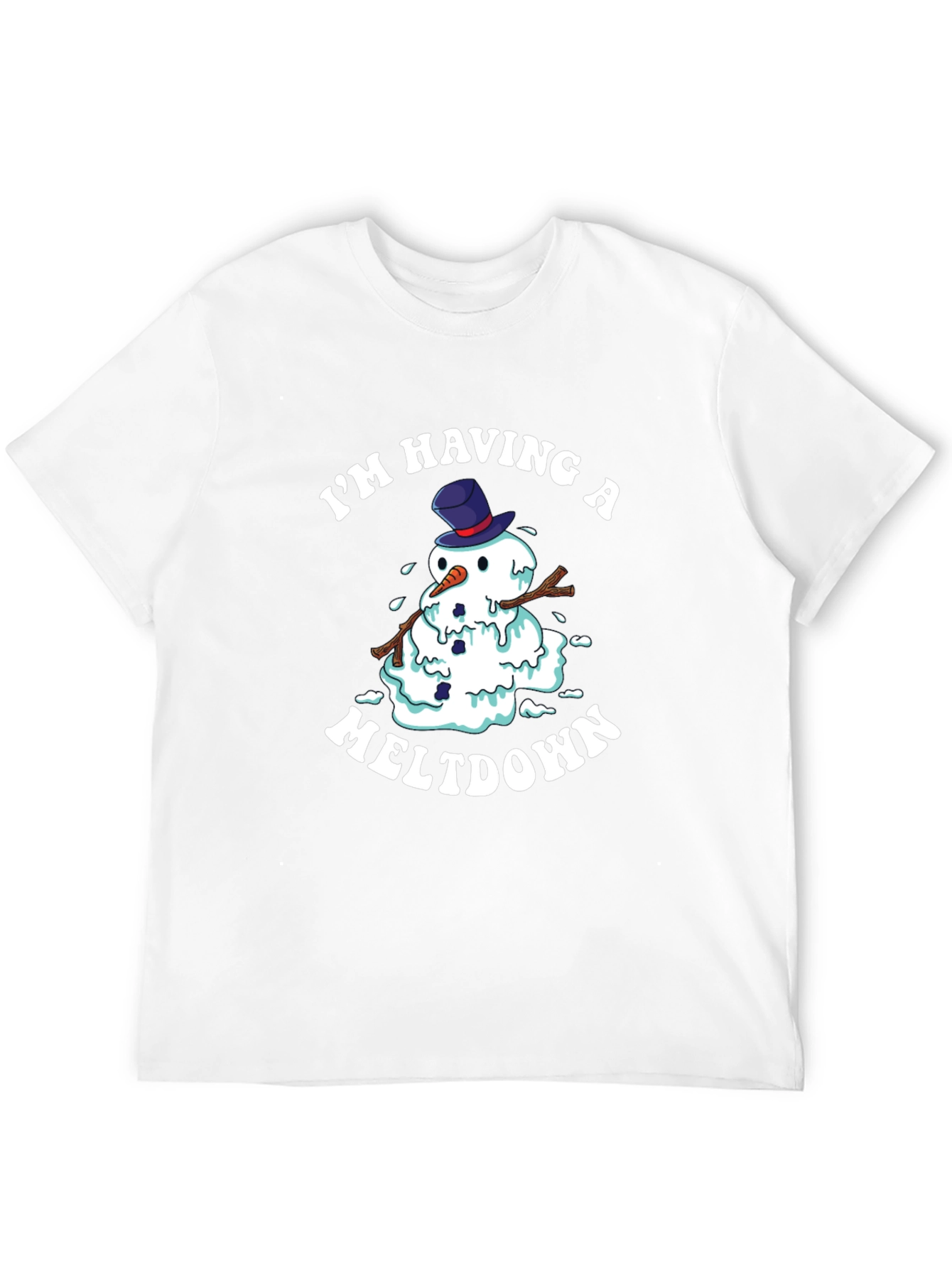 Funny Meltdown Snowman Graphic Tee