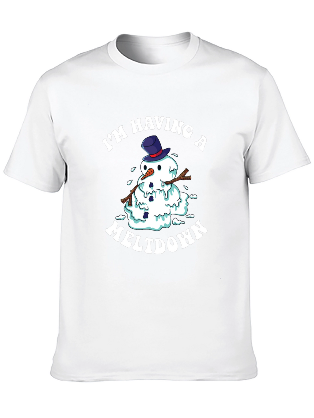 Funny Meltdown Snowman Graphic Tee